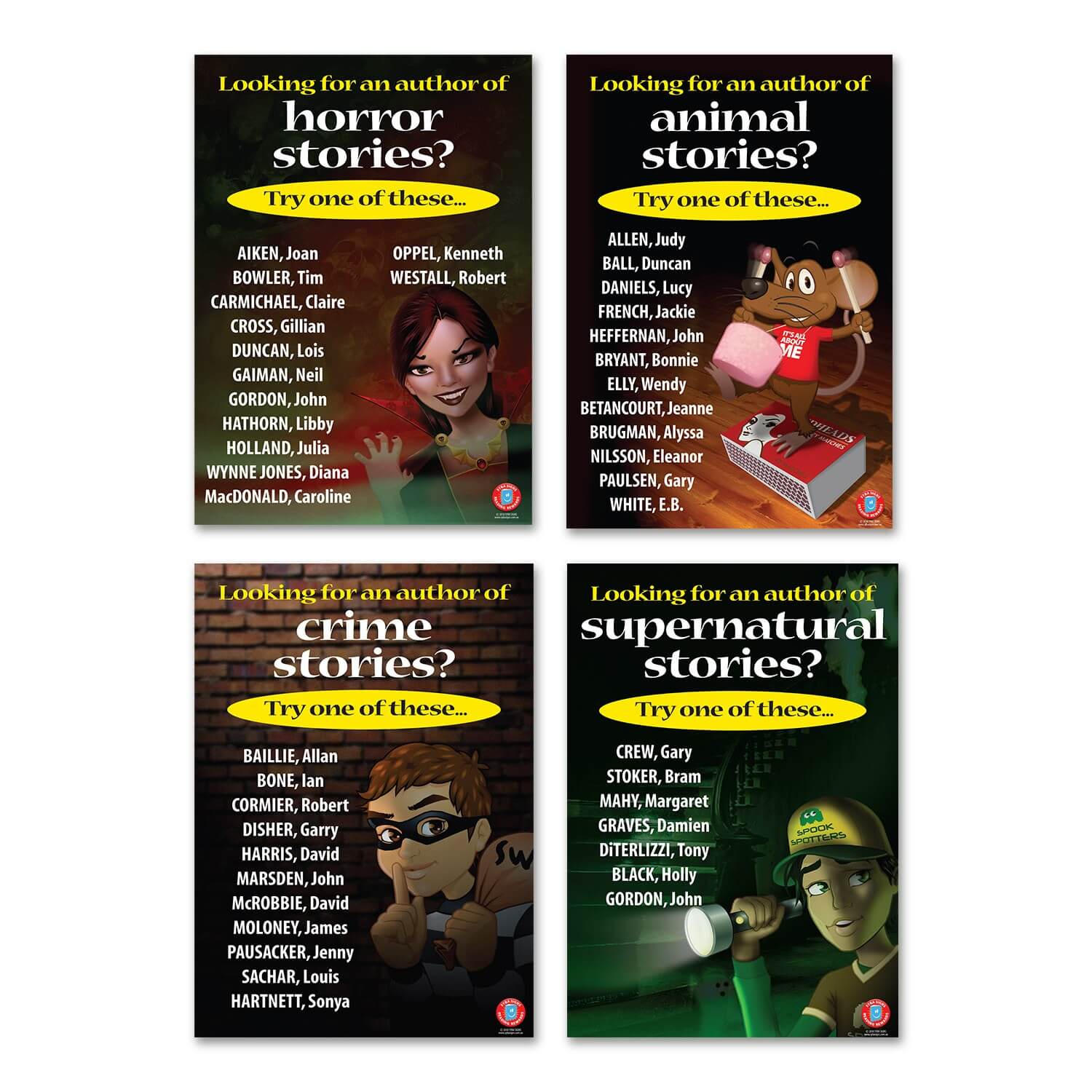 Genre Author Suggestions Posters Extension Set - A2
