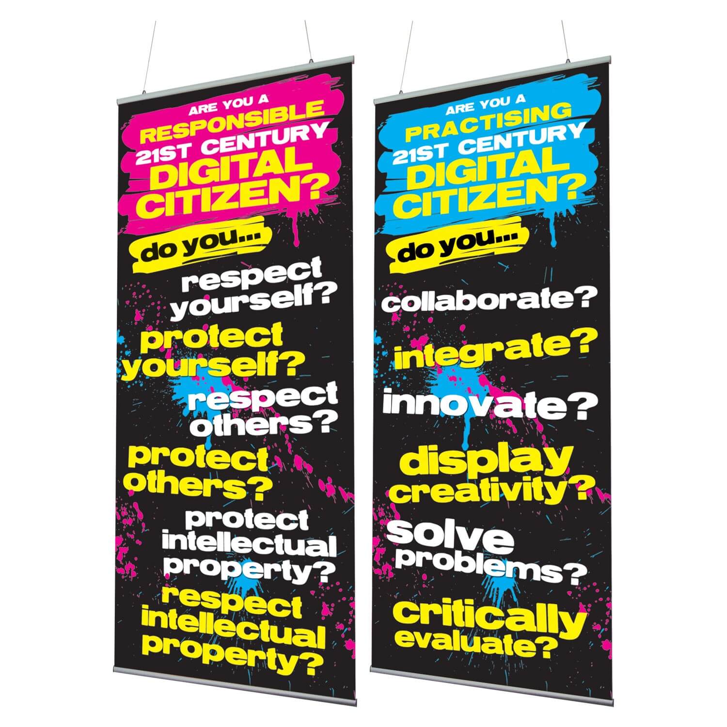 Digital Citizen Responsibilities & Practices Indoor Banners 720mm x 1440mm & Hanging