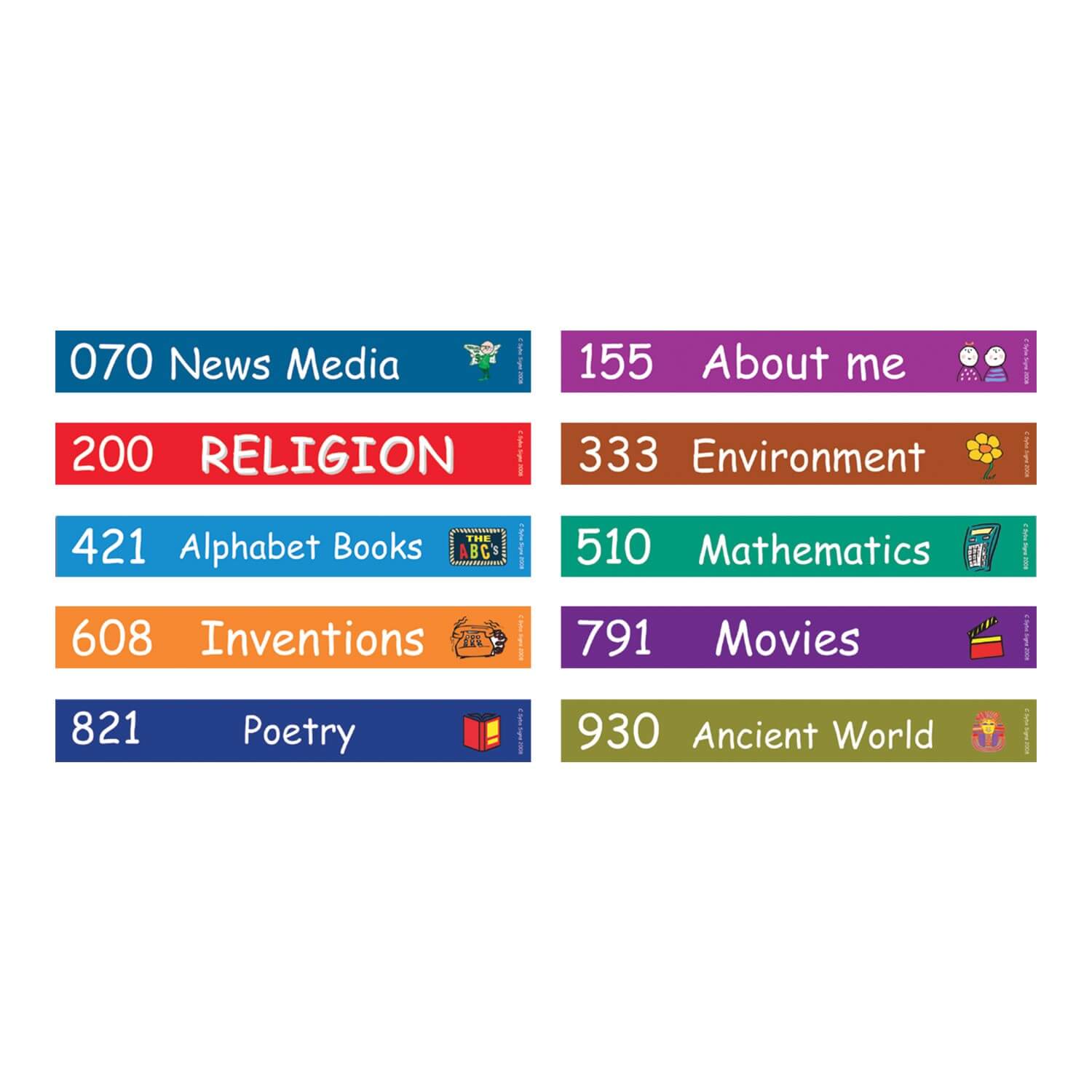 Colour Coded Combination Shelf Label Set