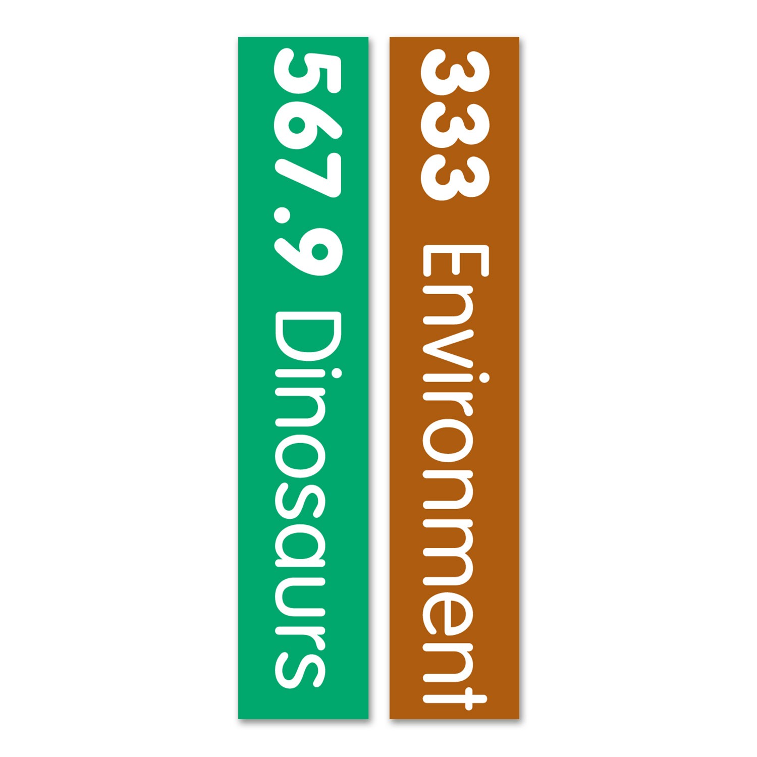 Slim Expanded Non Fiction Sticky Back Signs Set 1 Design 5 (Colour Coded)
