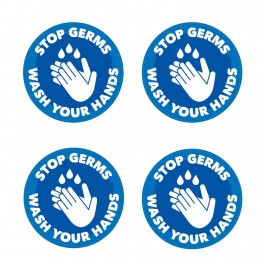 Stop Germs Wash Your Hands Floor Stickers