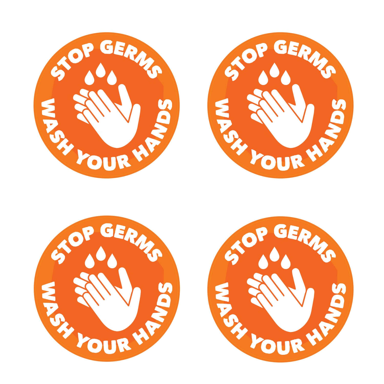 Stop Germs Wash Your Hands Floor Stickers