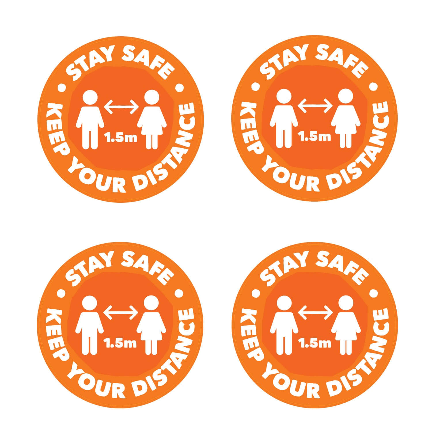 Stay Safe Keep Your Distance Floor Stickers