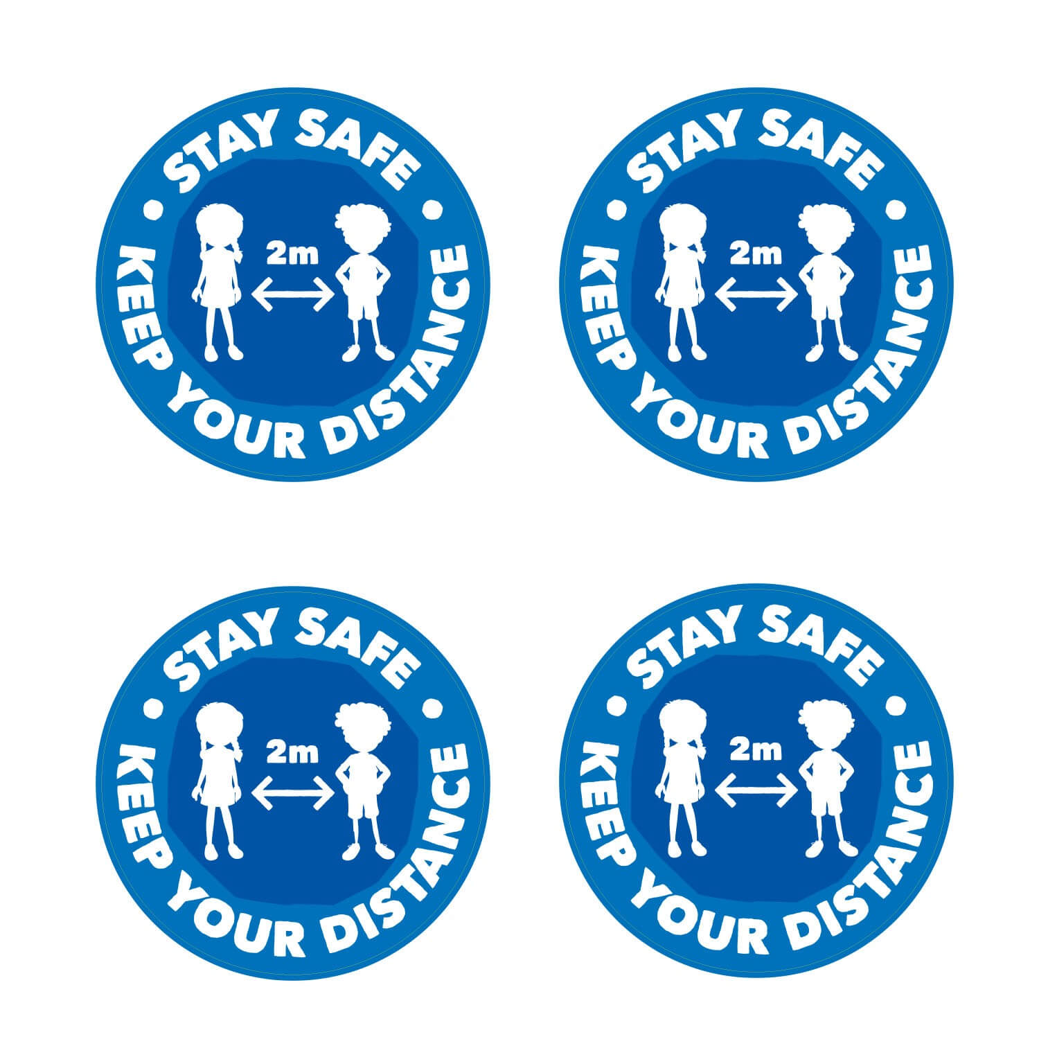 Stay Safe Keep Your Distance Floor Stickers