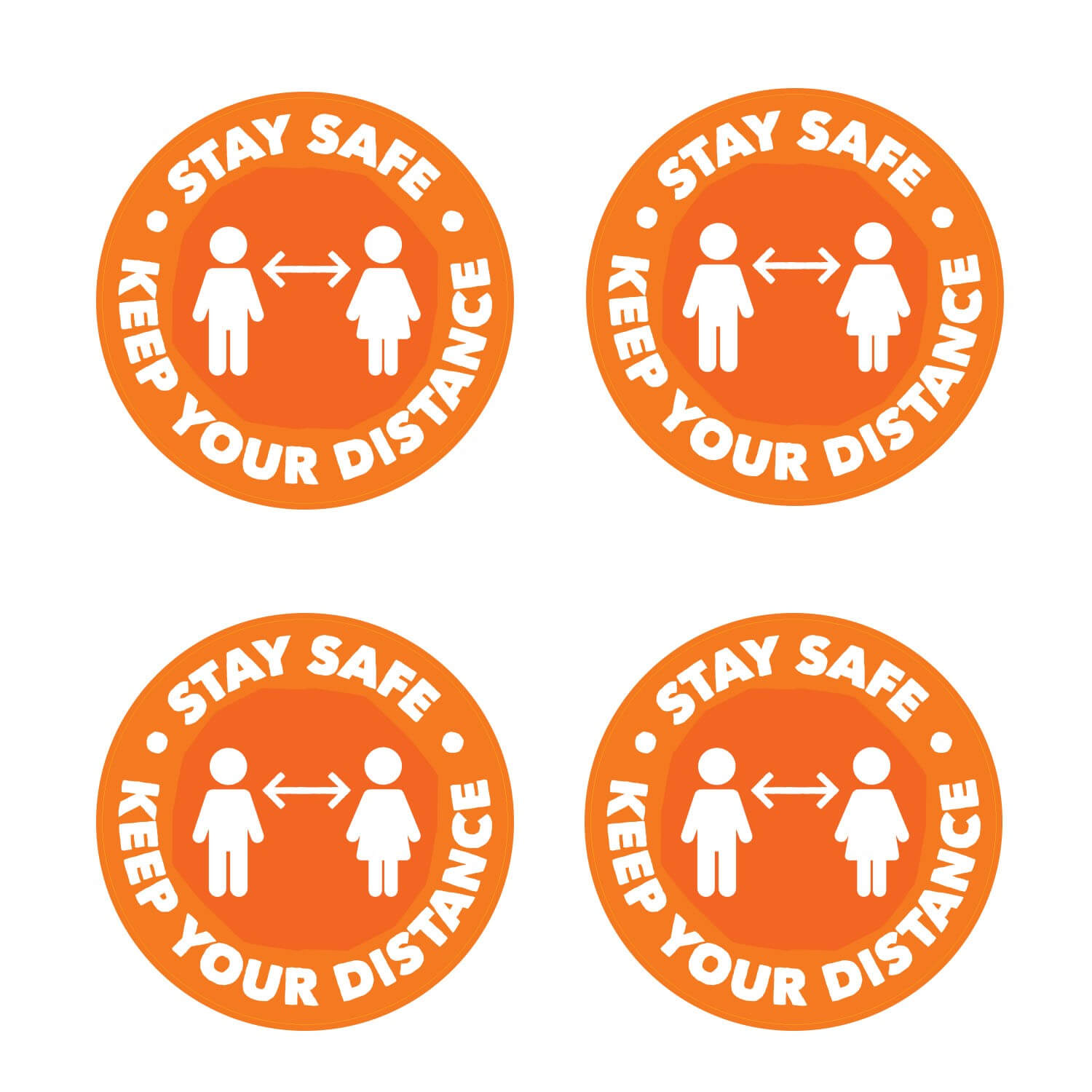 Stay Safe Keep Your Distance Floor Stickers