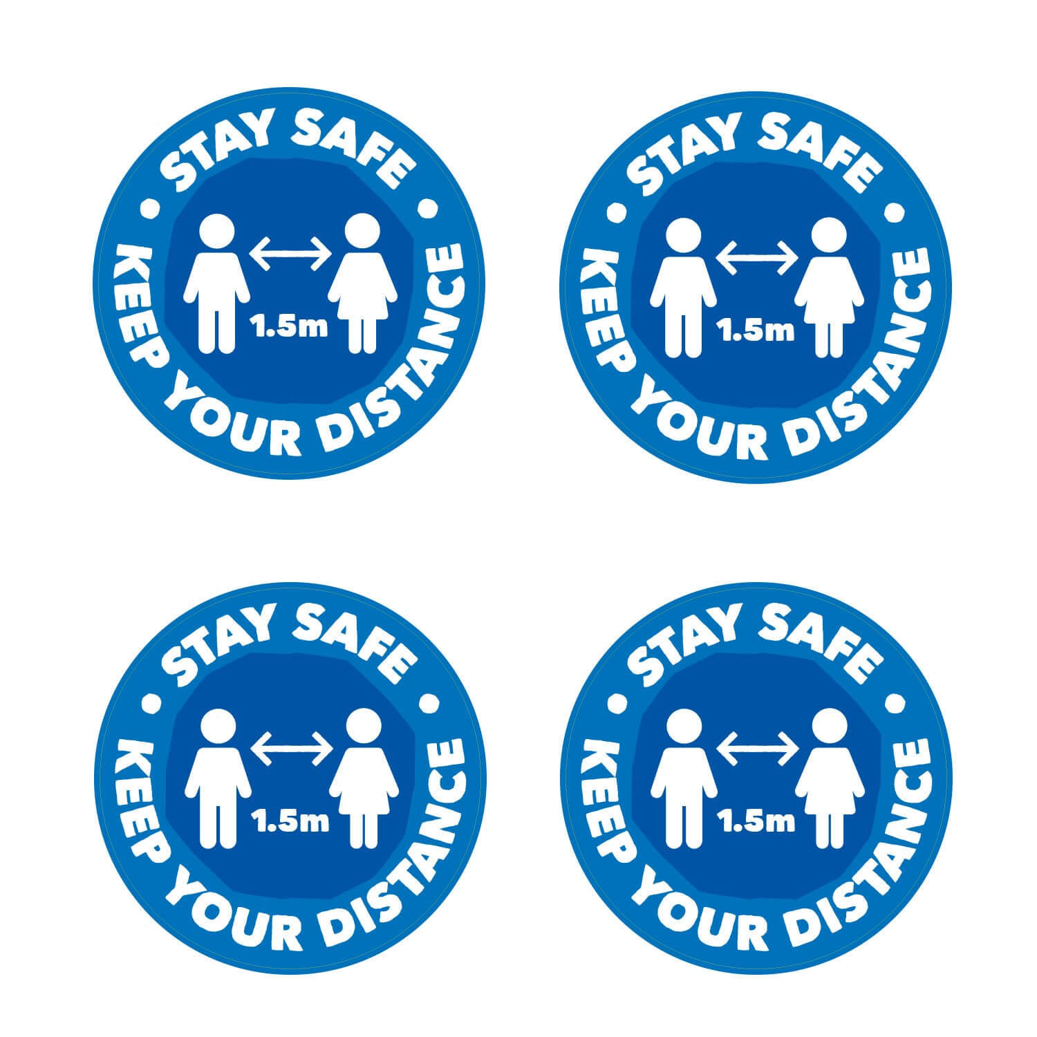 Stay Safe Keep Your Distance Floor Stickers (Senior)