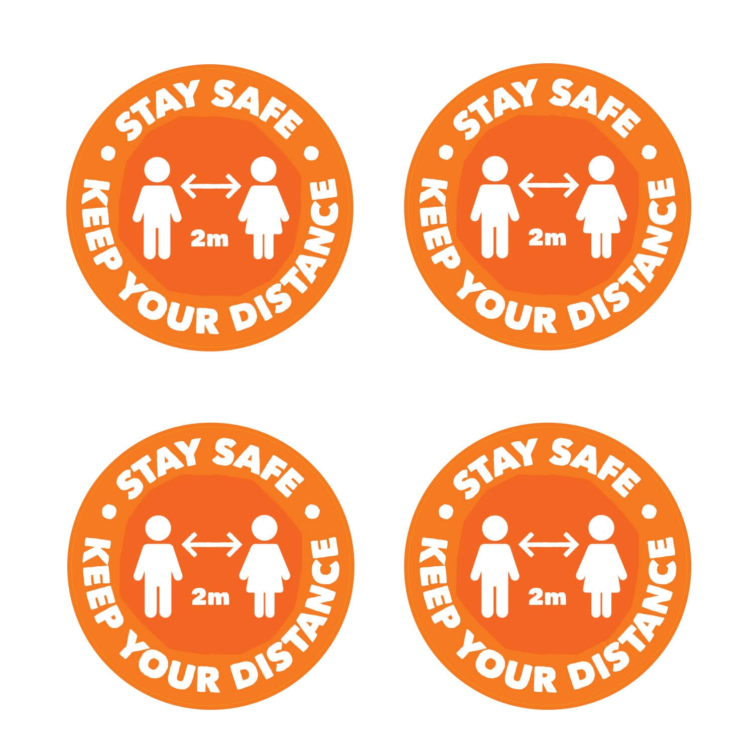 Stay Safe Keep Your Distance Floor Stickers (Senior)