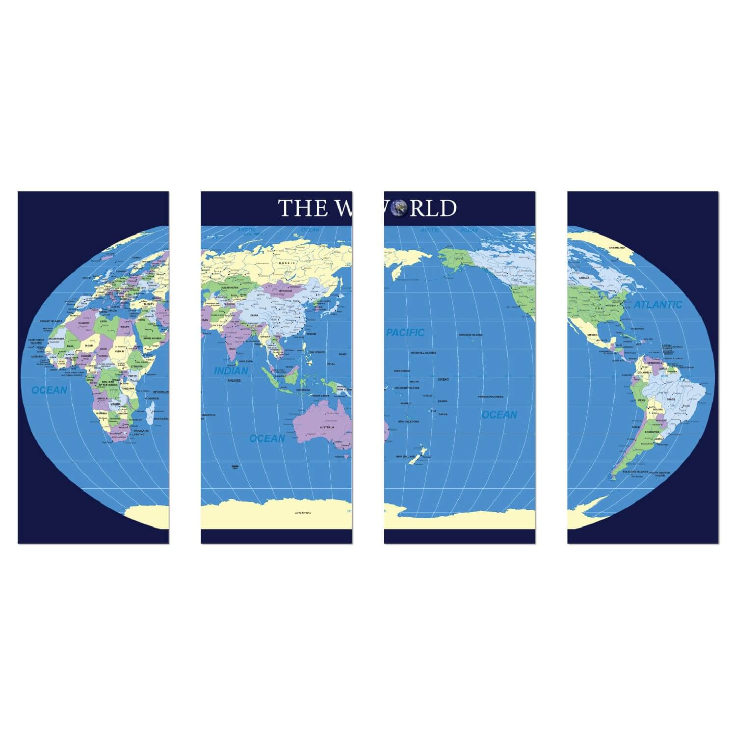 World Map (New) Wall Mural