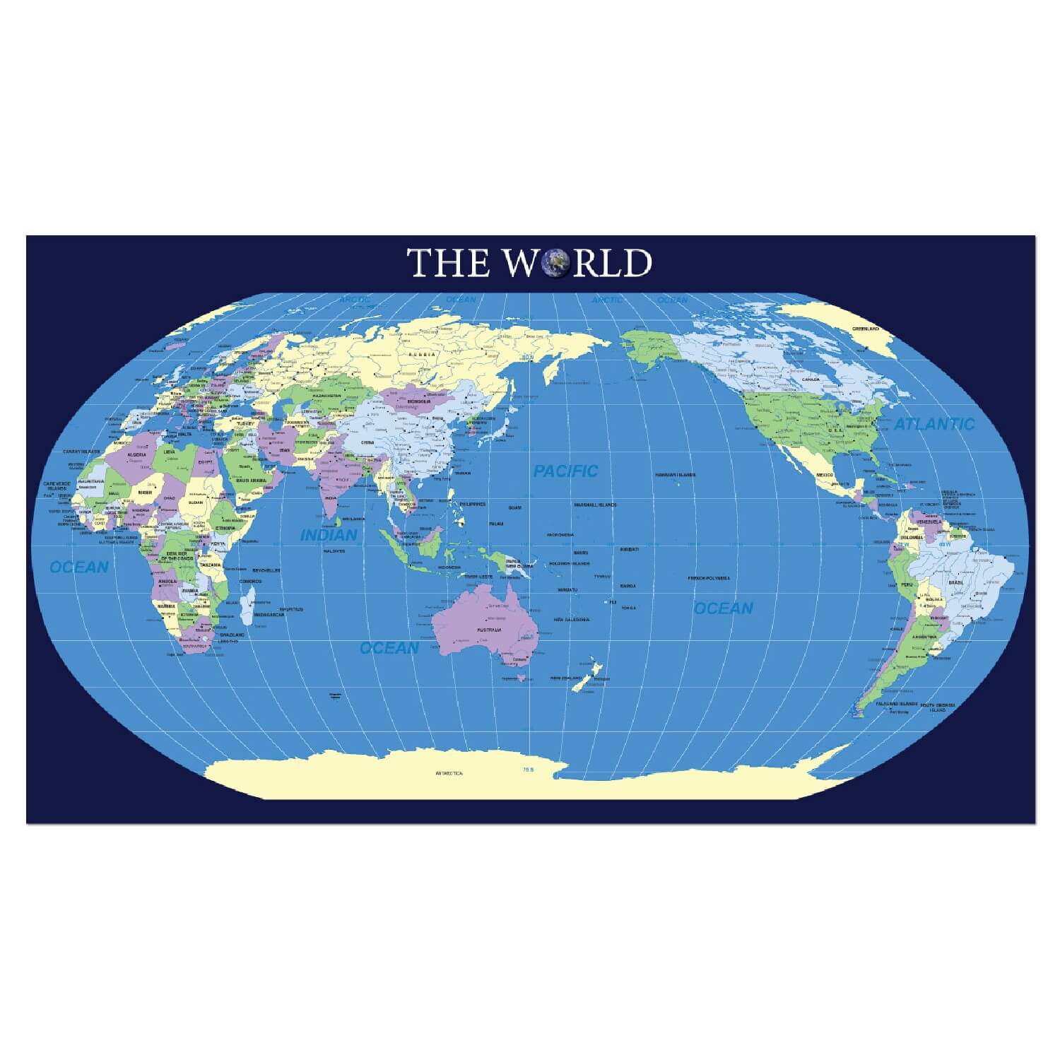 World Map (New) Wall Mural