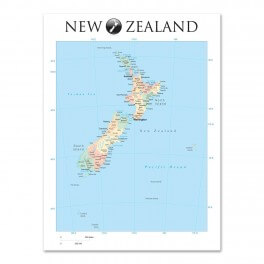 New Zealand Map Large Wall Graphic Mural