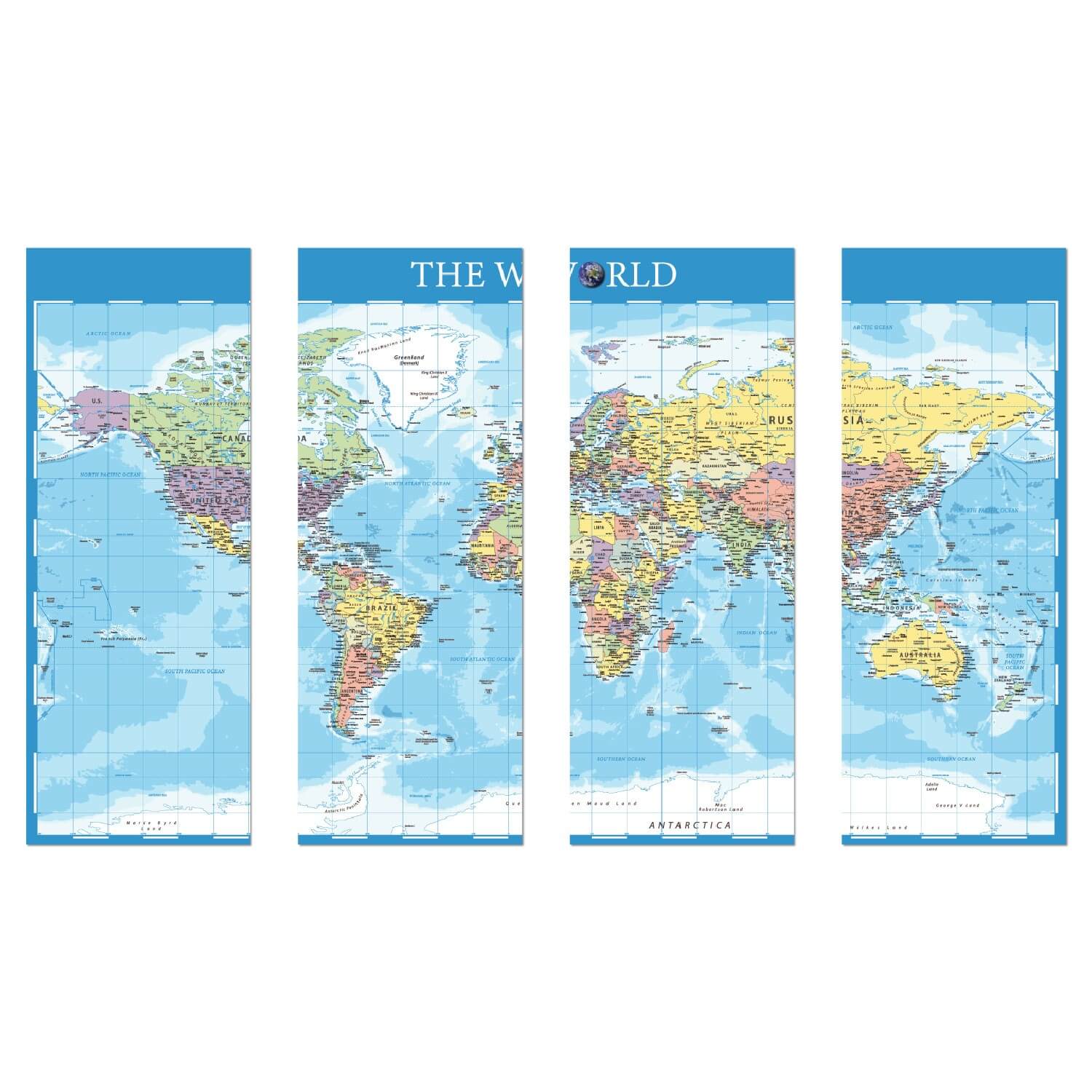 World Map (Senior) Wall Graphic Mural (Semi-Permanent)