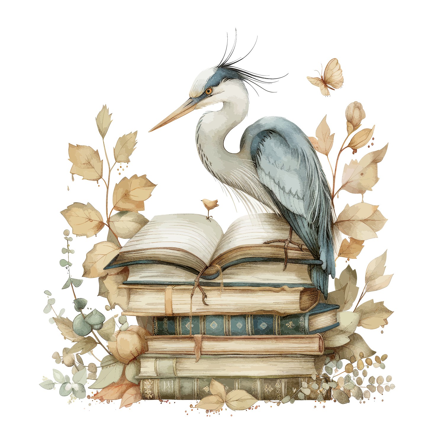 Crane Reading Animals Transparent Window Graphic