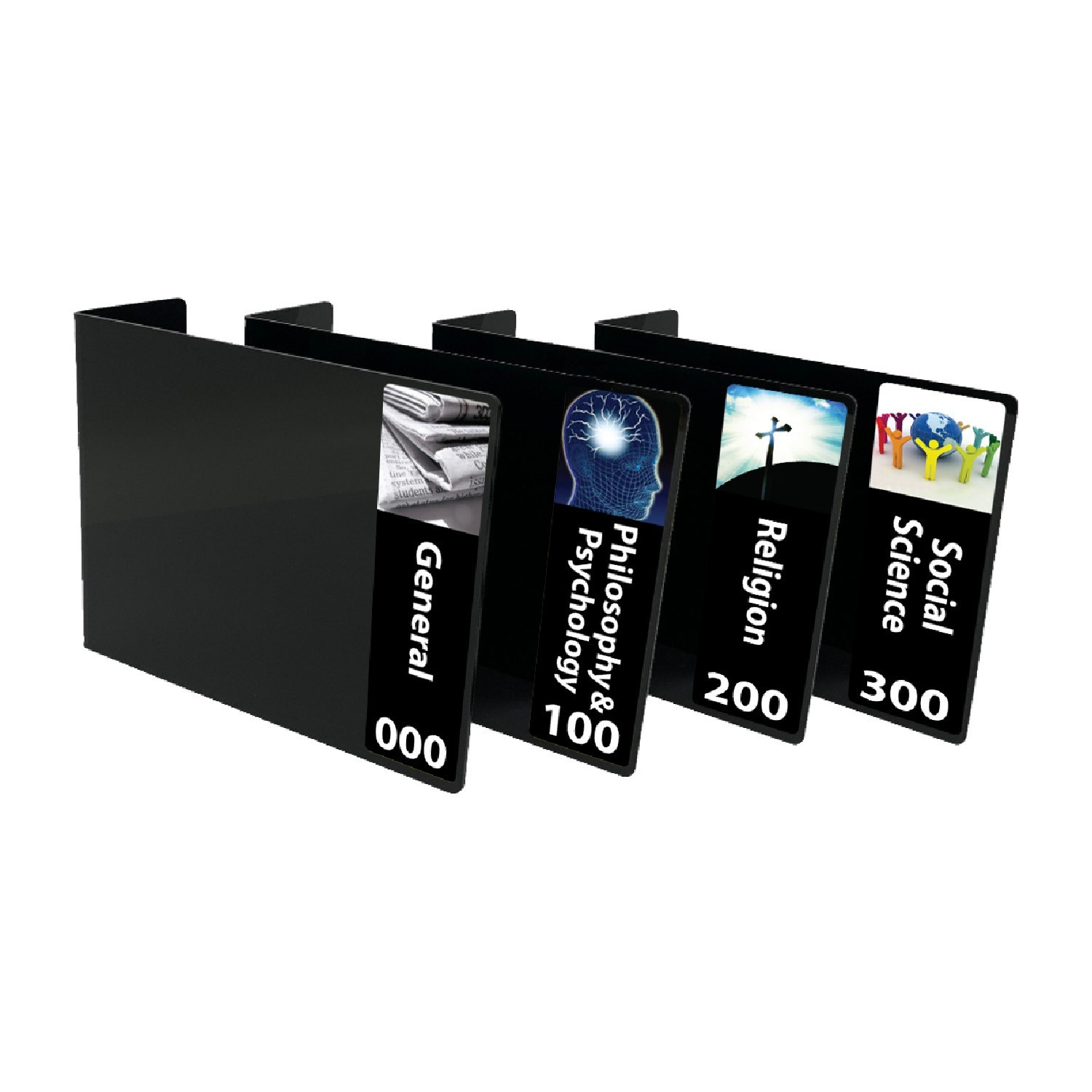 Senior Basic Non Fiction Acrylic Collection Divider Starter Pack (single-sided) (Black)