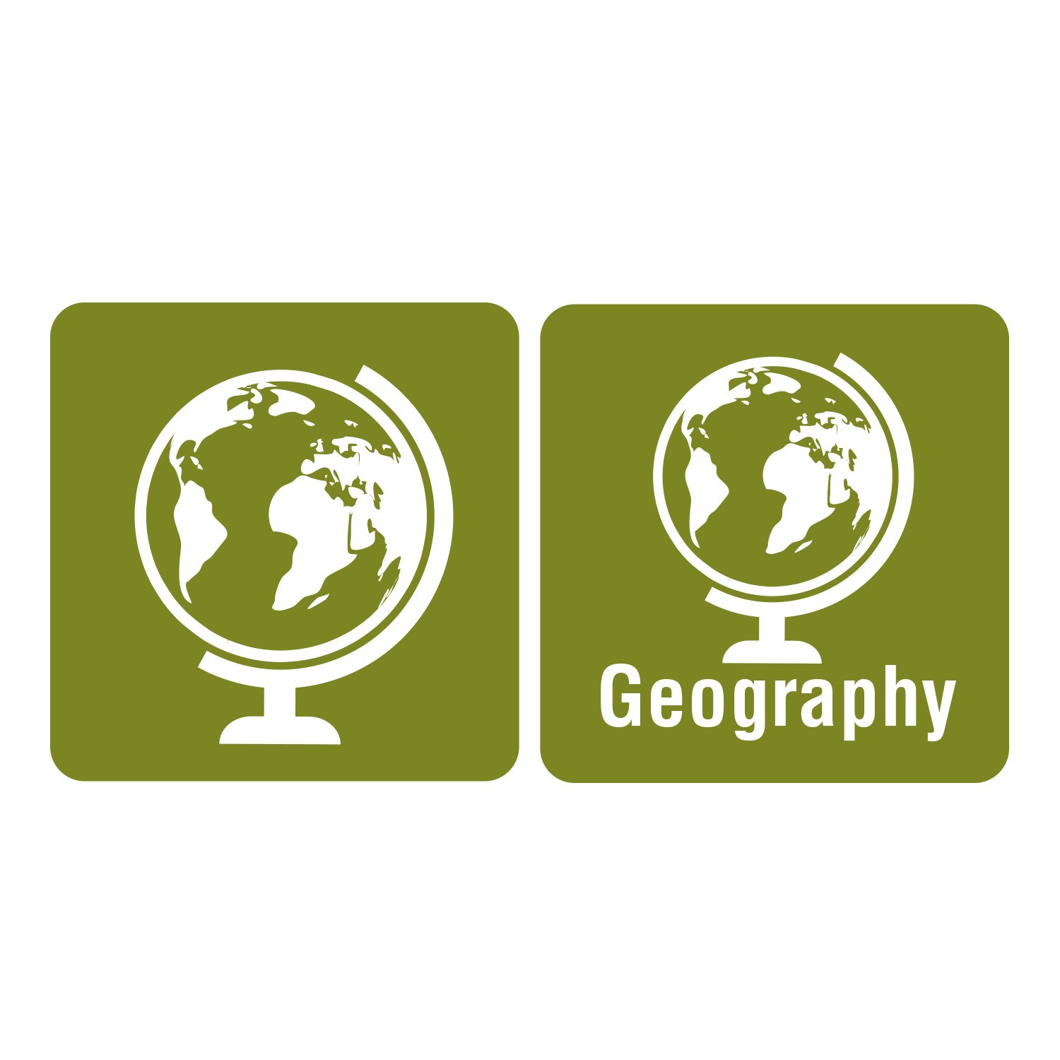 100 Icon Geography Spine Labels