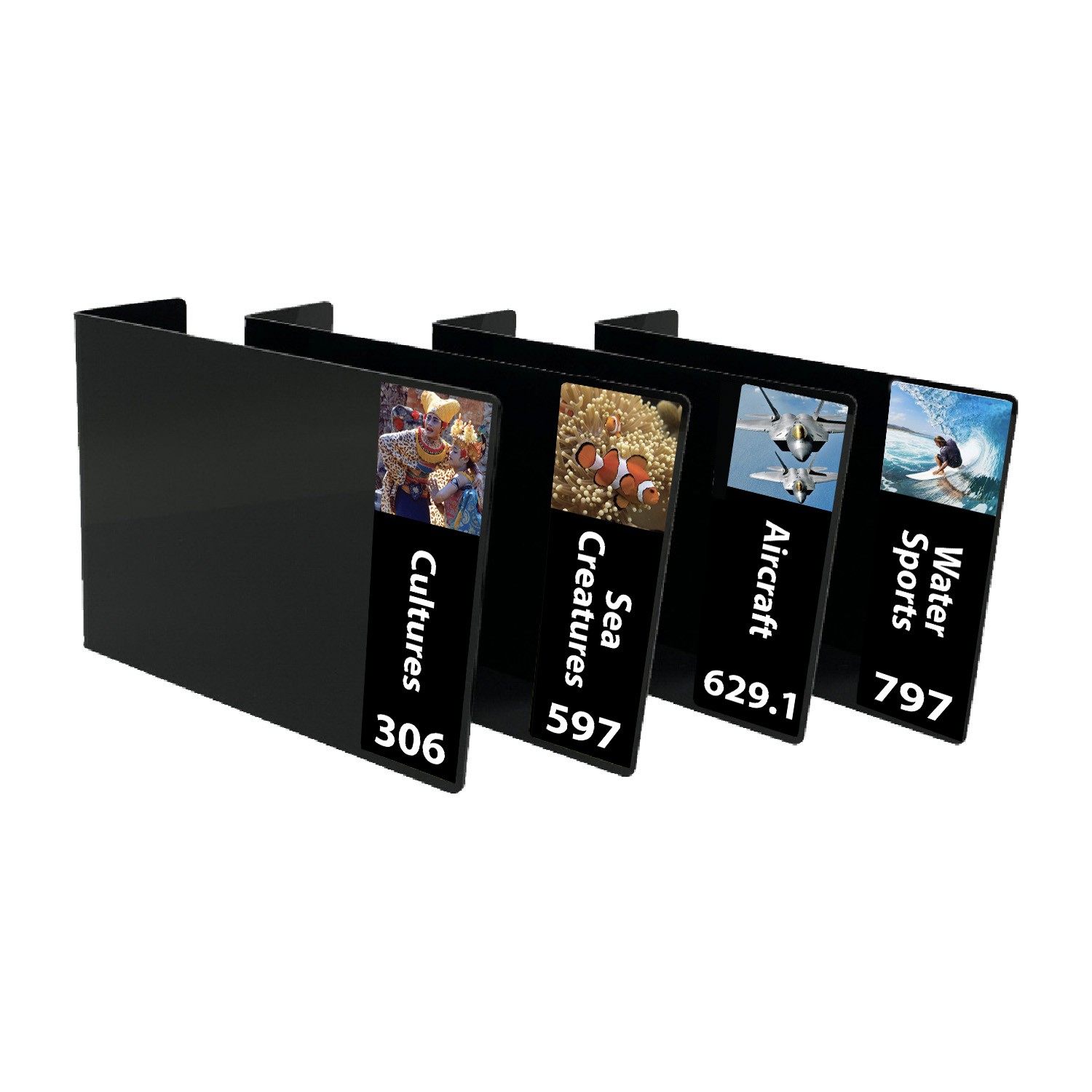 Senior Expanded Non Fiction Acrylic Collection Divider Pack Set 3 (double-sided) (Black)