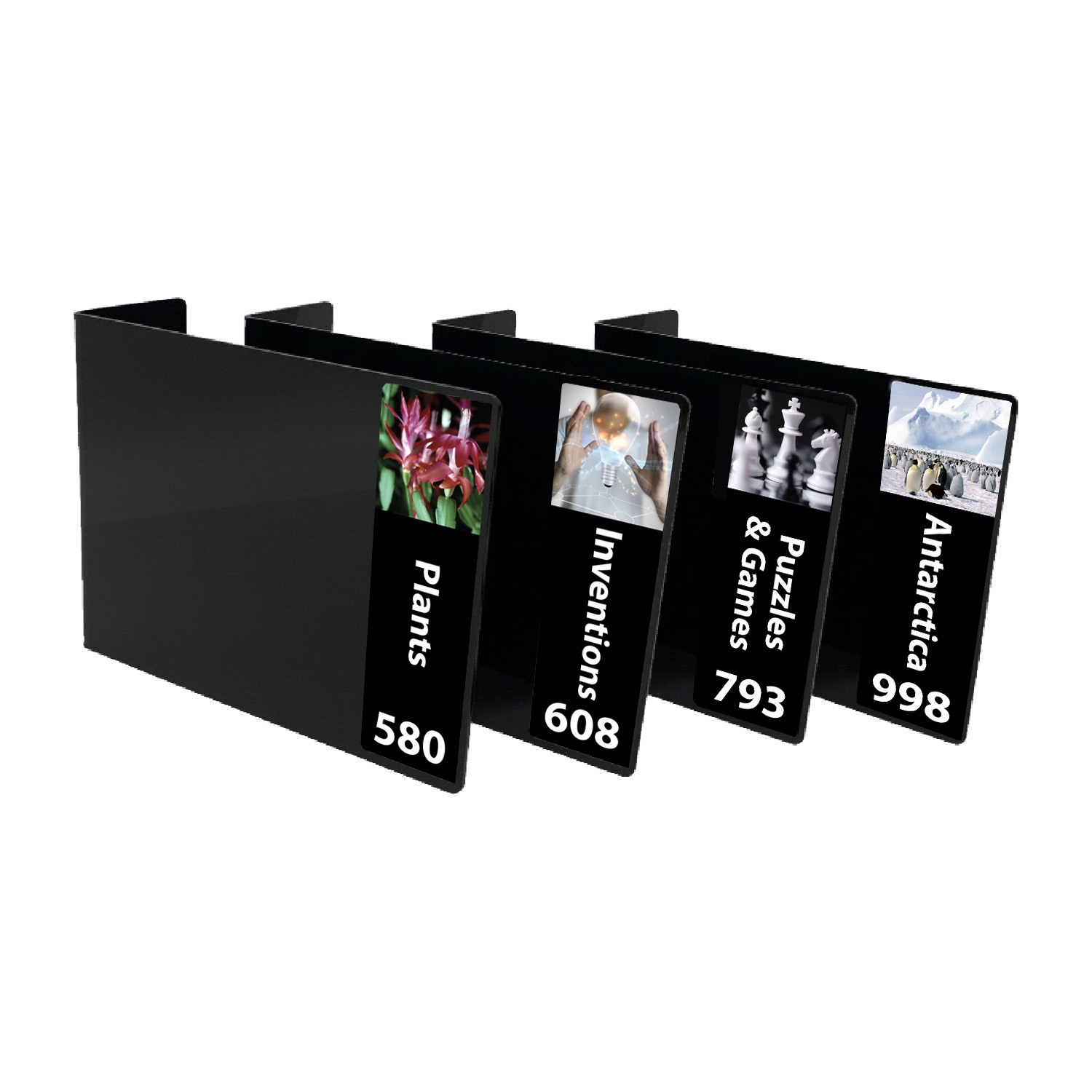 Senior Expanded Non Fiction Acrylic Collection Divider Pack Set 2 (single-sided) (Black)