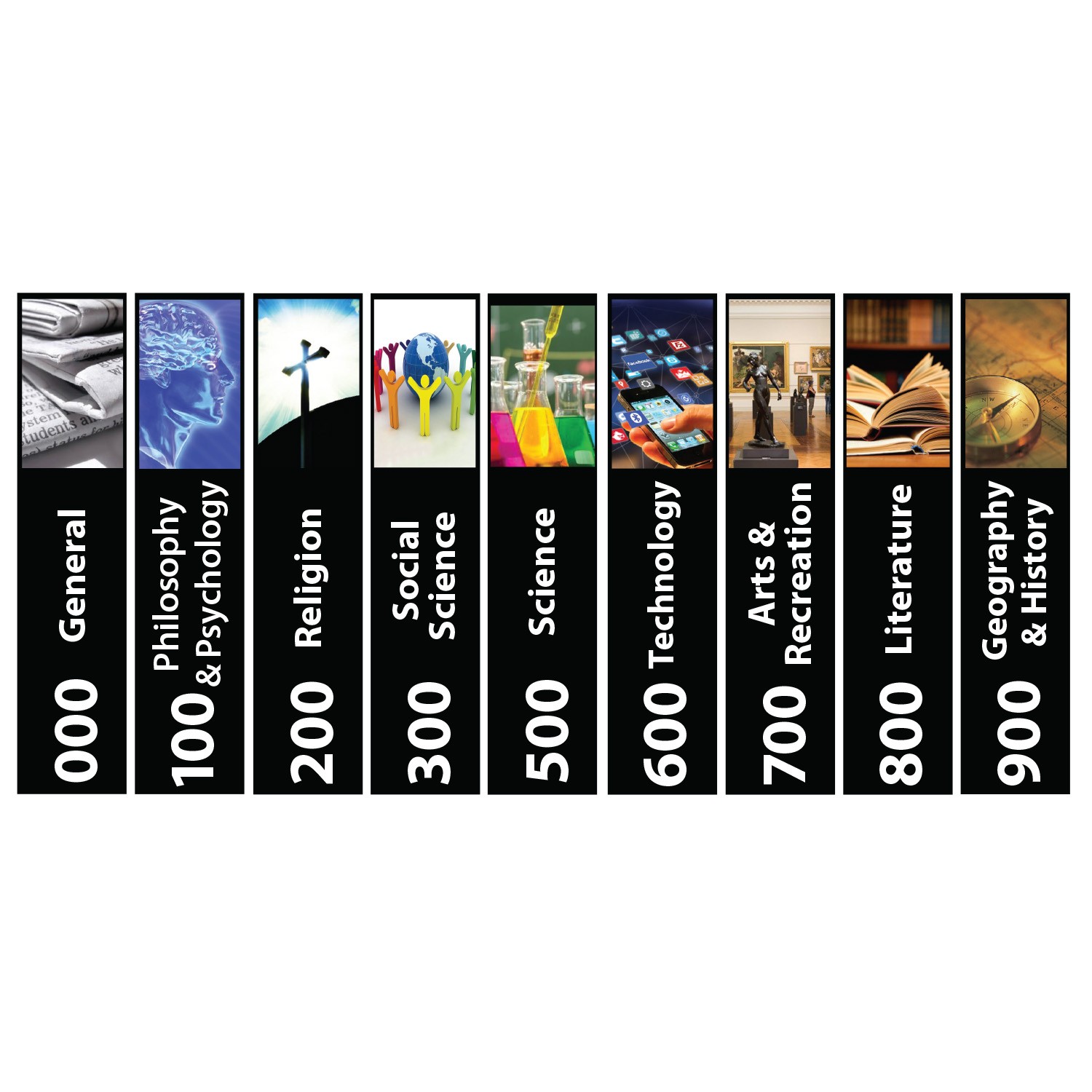 Senior Non Fiction Slimline Signs (Black)