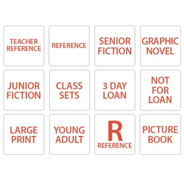 Plain Spine Labels (Red Text)