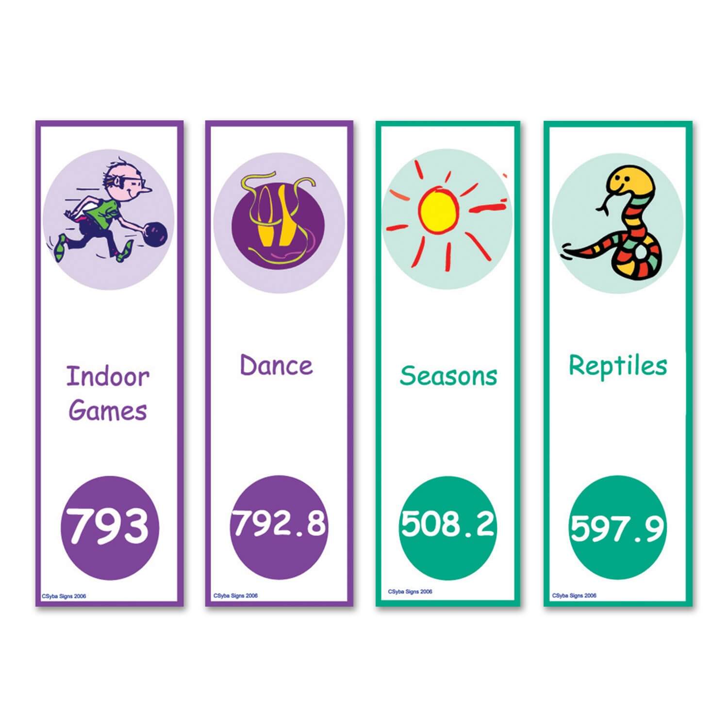 Expanded Non Fiction Shelf Divider Signs Set 3