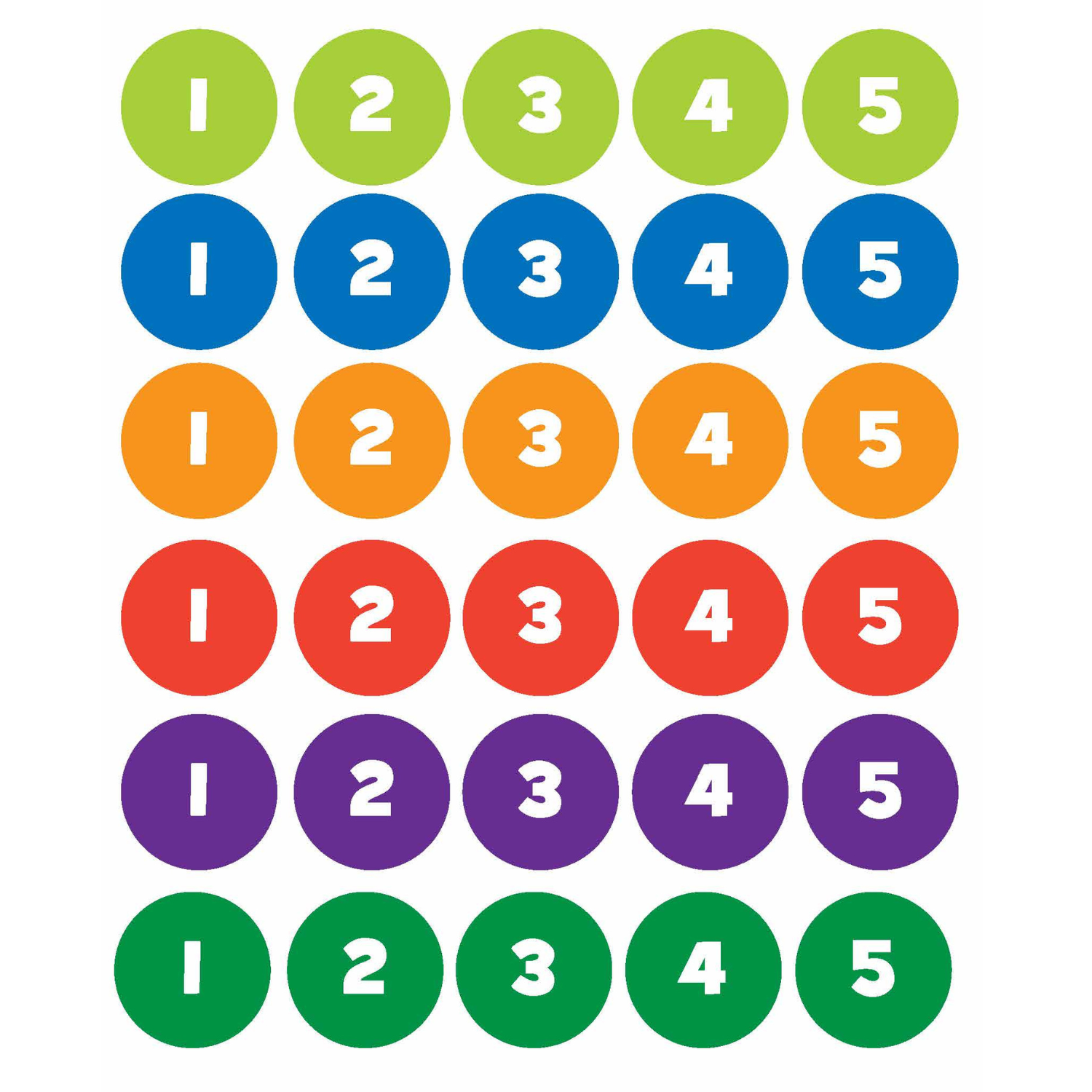 Numbered Spine Labels (1-5) Series