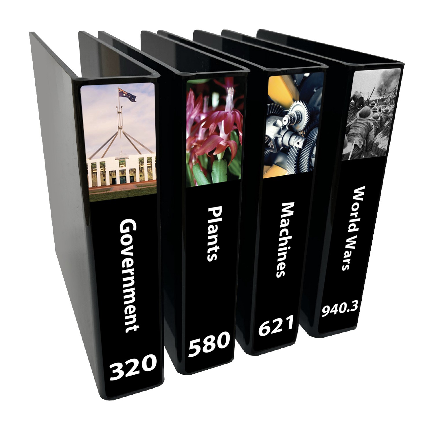 Senior Expanded Non Fiction Slimline Divider Pack Set 2 250mm x 250mm (Black)