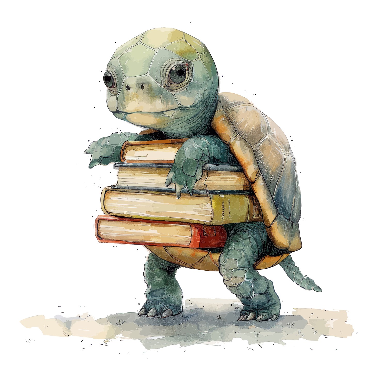 Tortoise Reading Animals Wall Graphic
