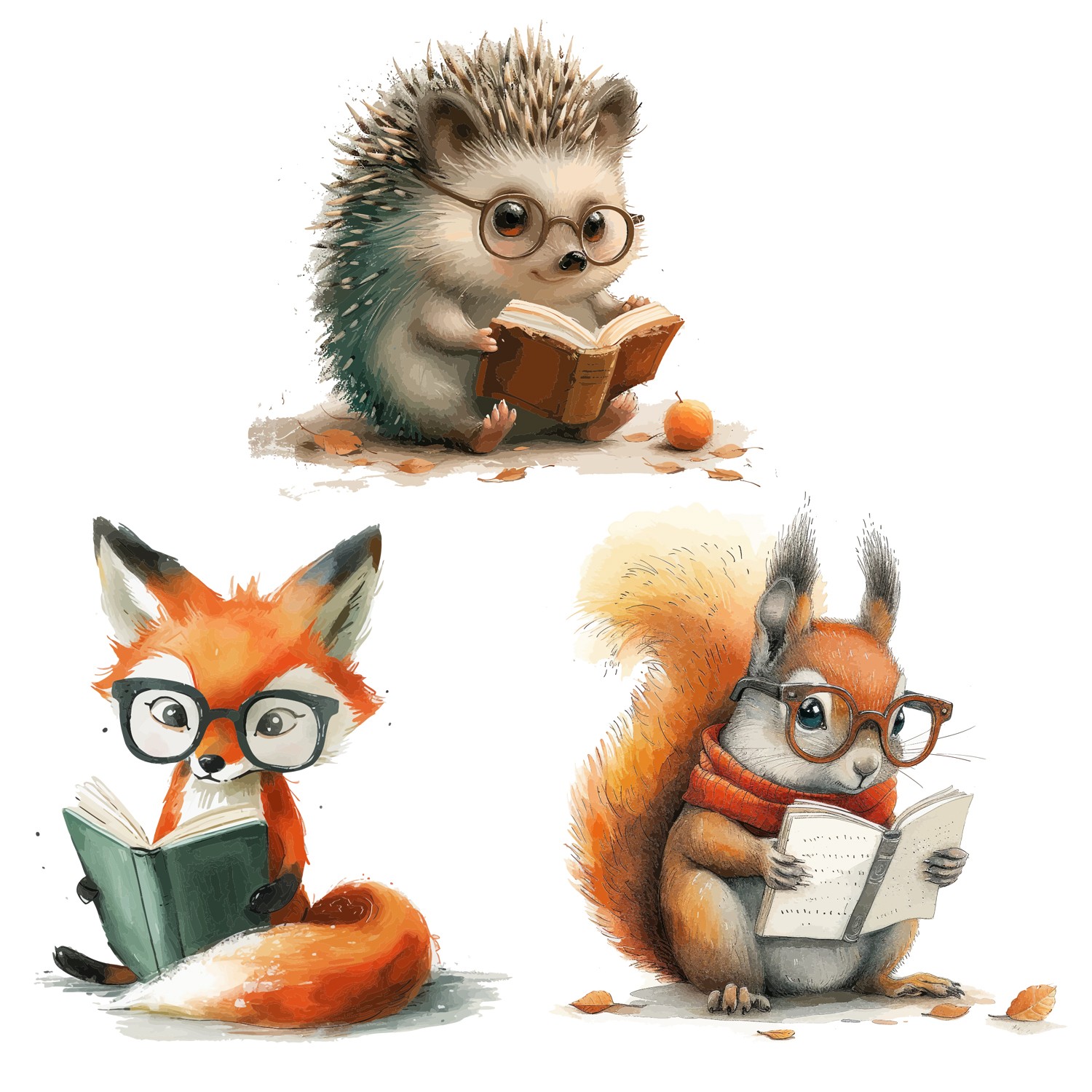 Reading Animals Wall Graphics Set 2