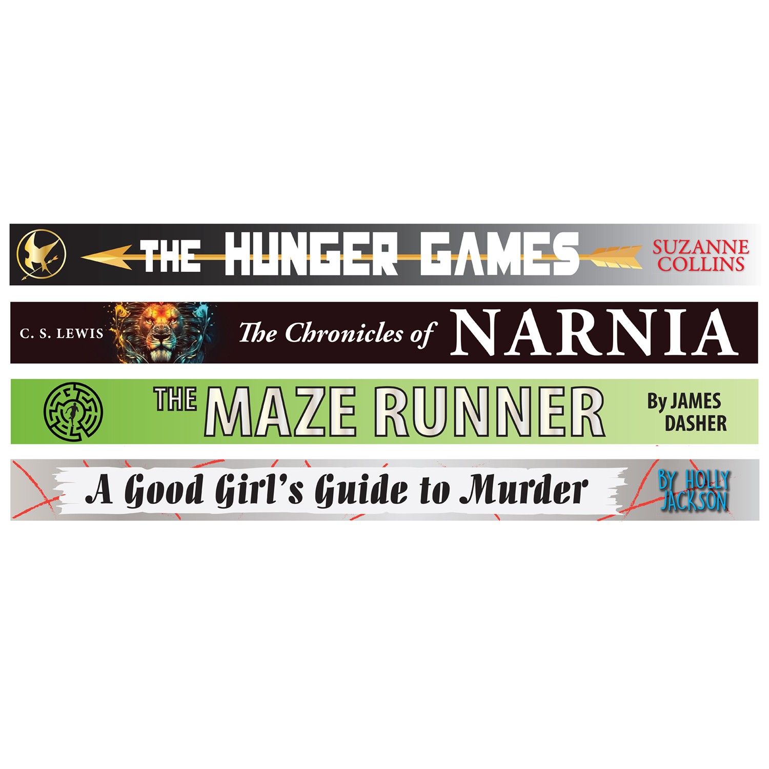 Book Spine Wall Graphics Set 1 (Senior) - 1500 x 145mm