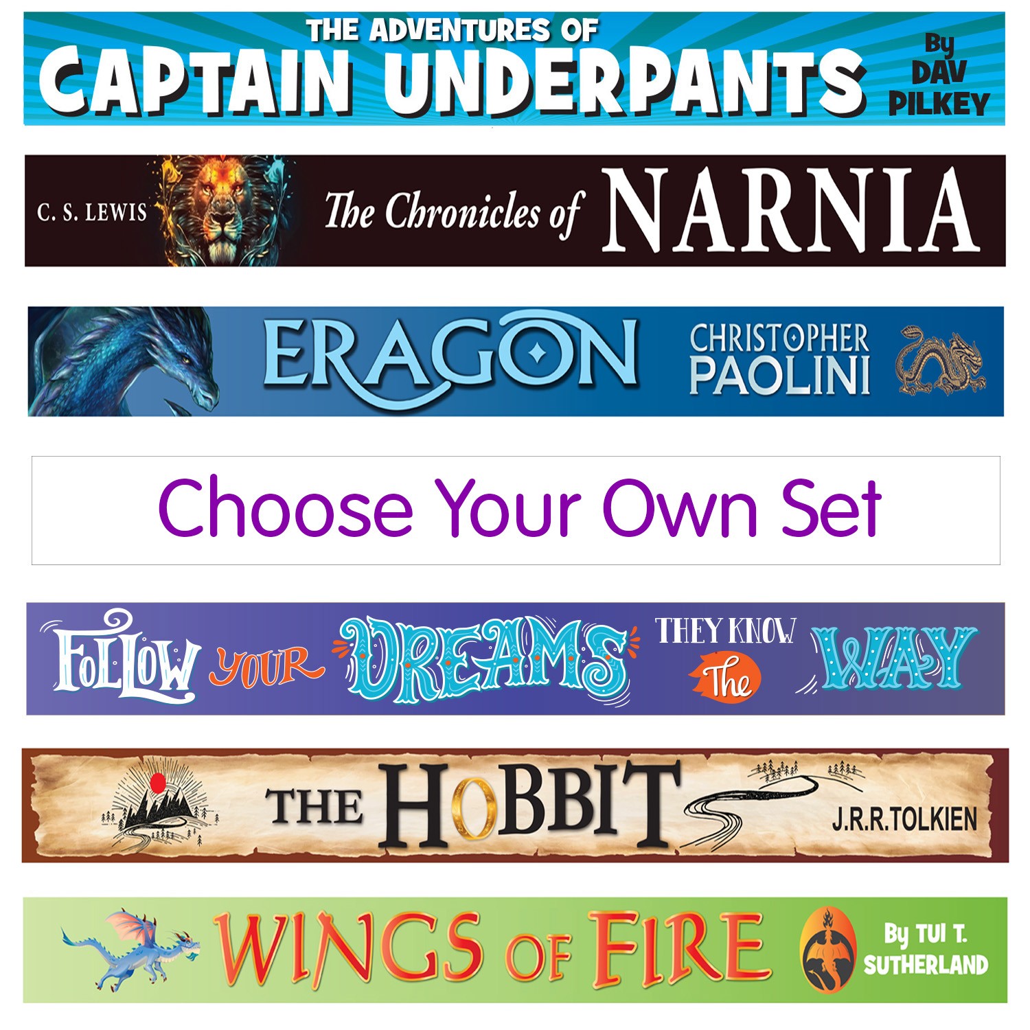 Book Spine Wall Graphics (Custom Selection) - 2000 x 145mm