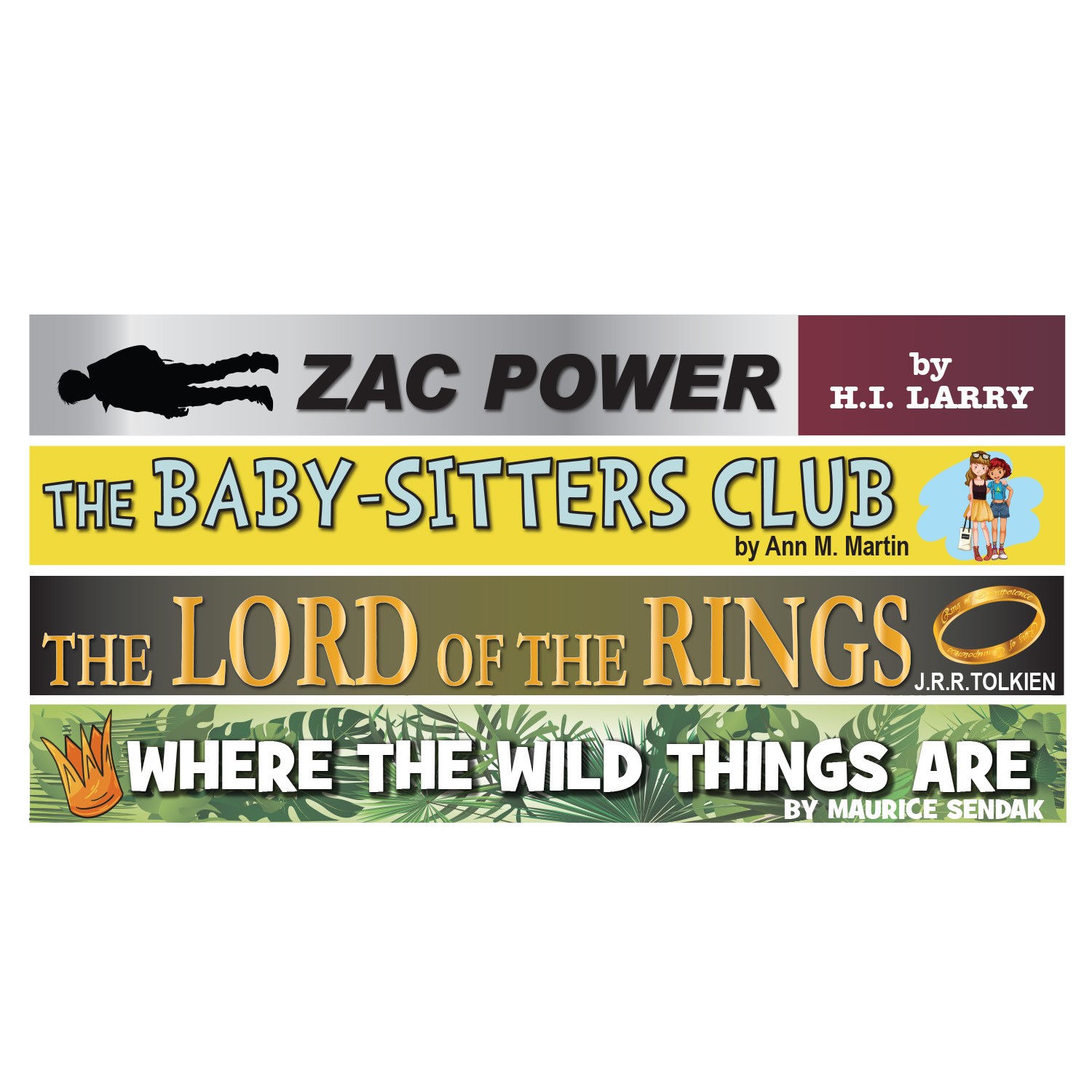 Book Spine Wall Graphics (Custom Selection) - 2000 x 145mm