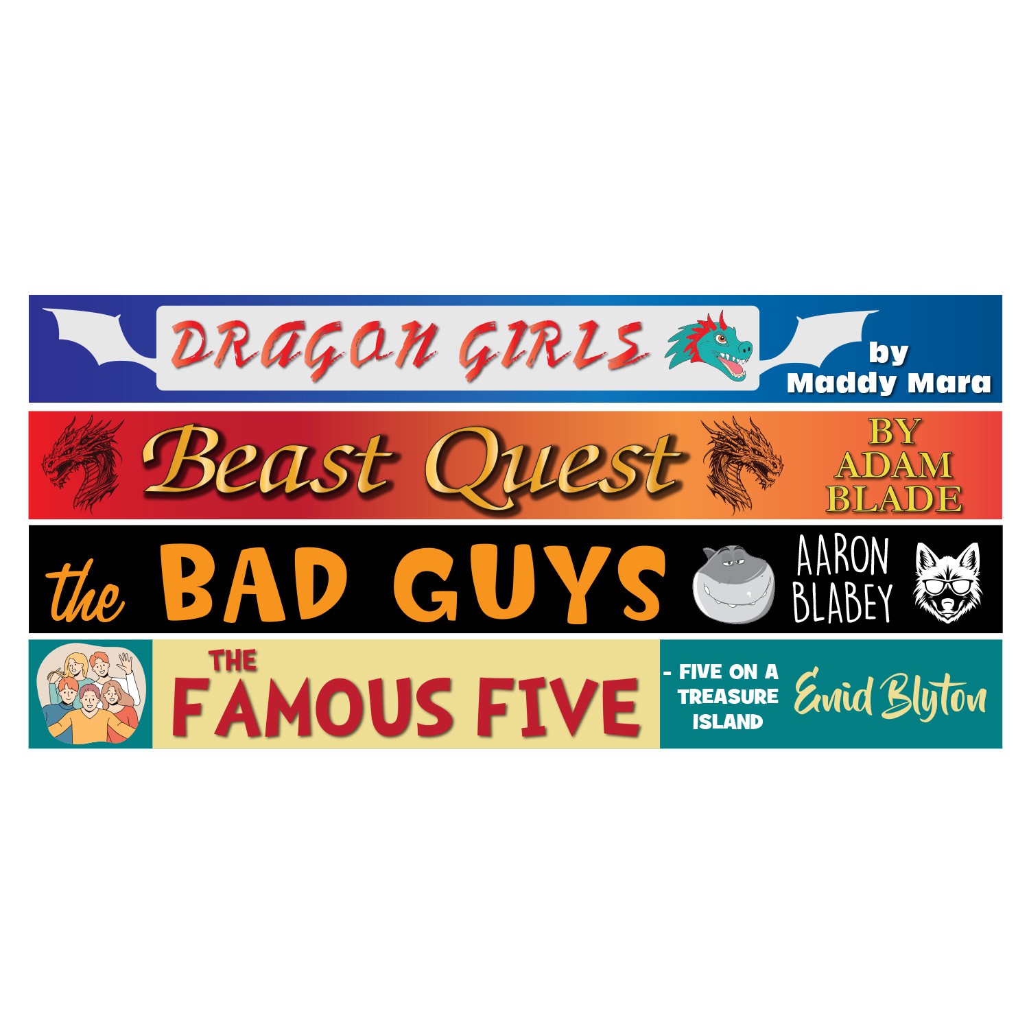 Book Spine Wall Graphics (Custom Selection) - 2000 x 145mm
