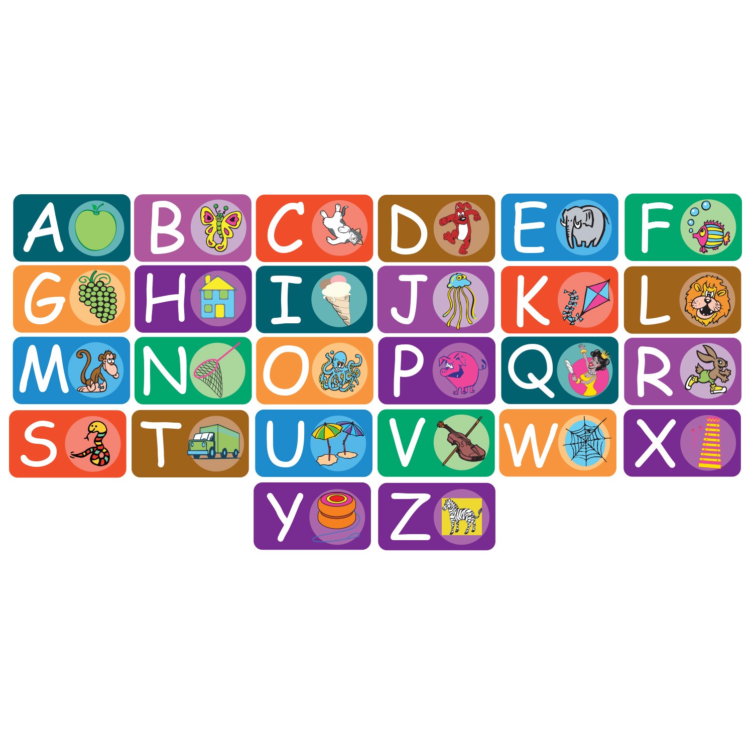 100 Picture Book Alphabet Labels (individual letters)