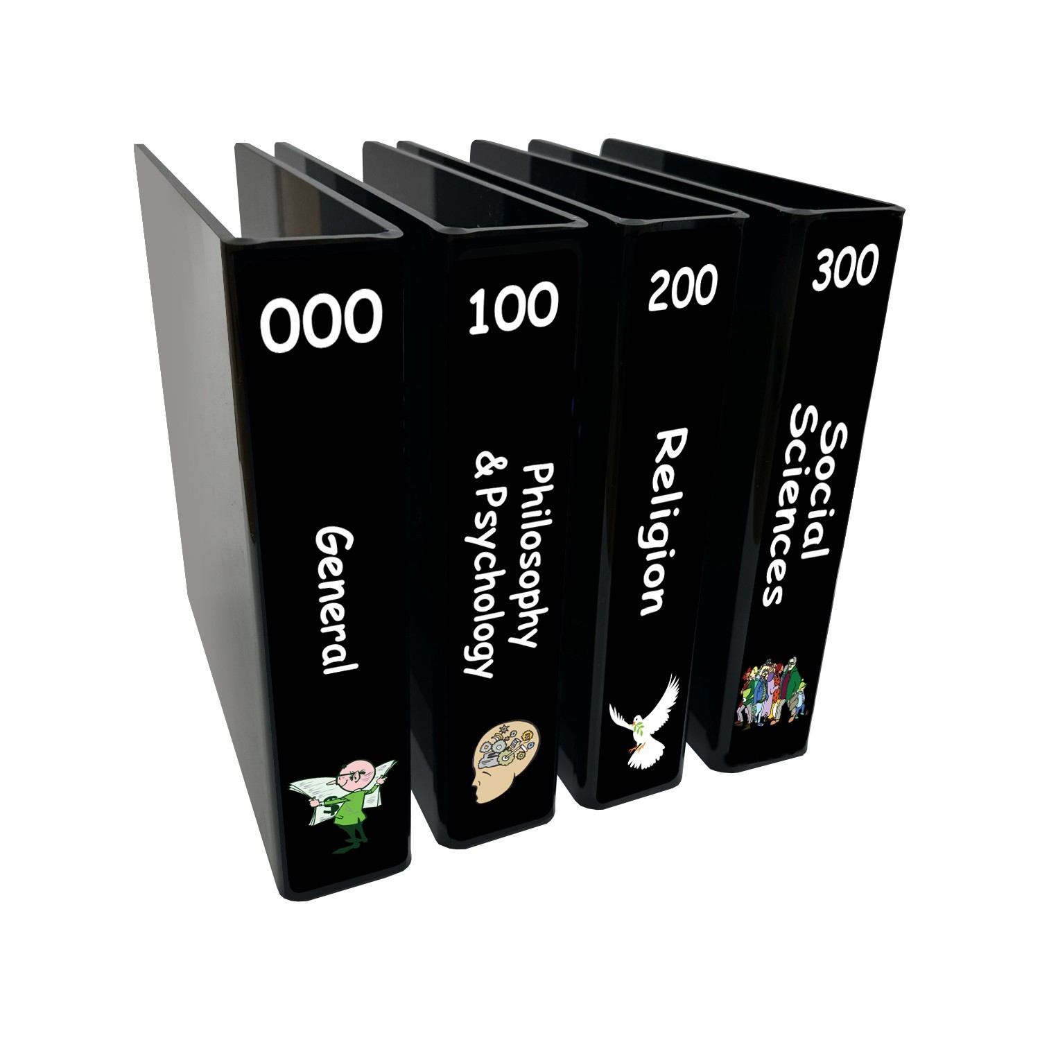 Junior Non Fiction Slimline Divider Starter Pack 250mm x 250mm (Black)