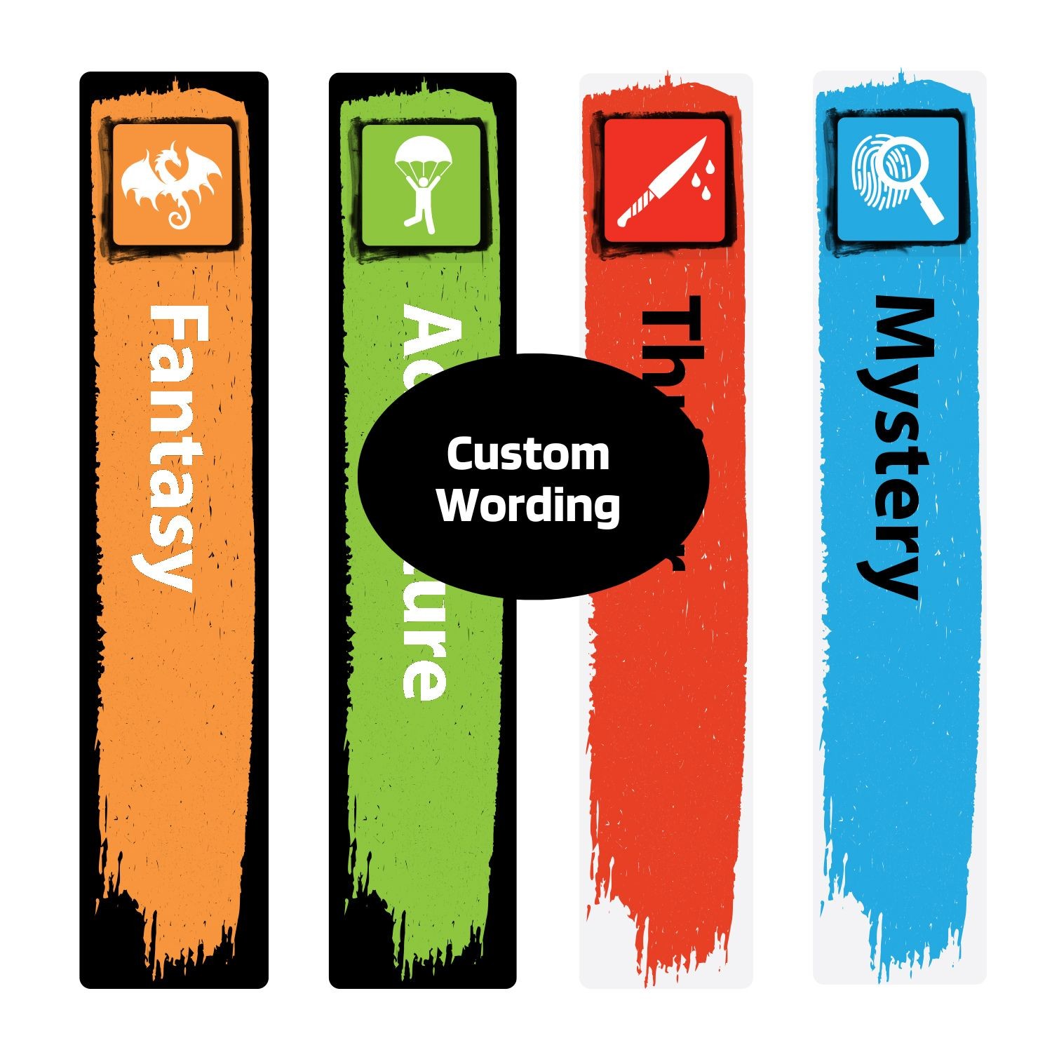 Icon Genre Slimline Sticky Back Signs (Design 1) 250mm (h) (Custom Wording)