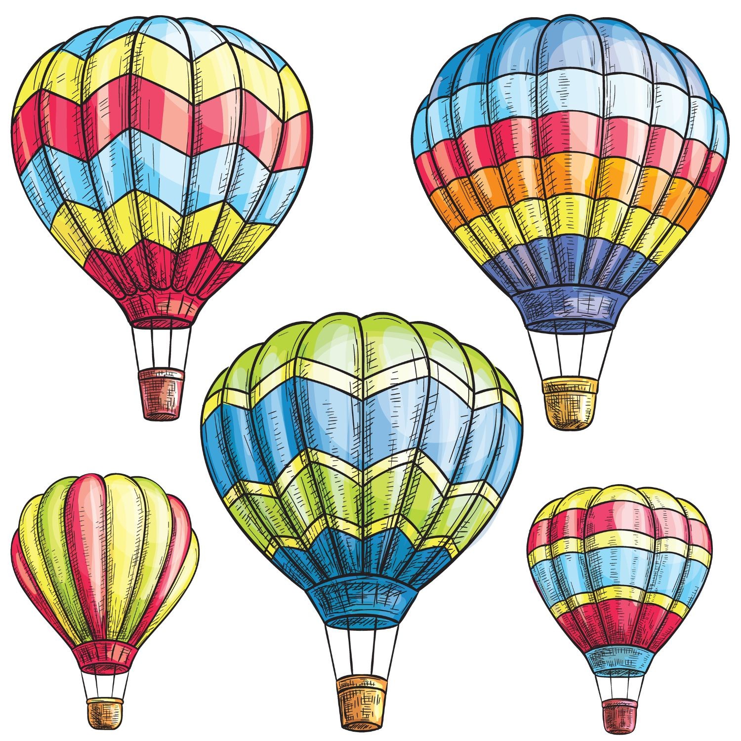 Hot Air Balloon Design Transparent Window Graphics