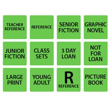 Fluoro Green Spine Labels (Black Text)