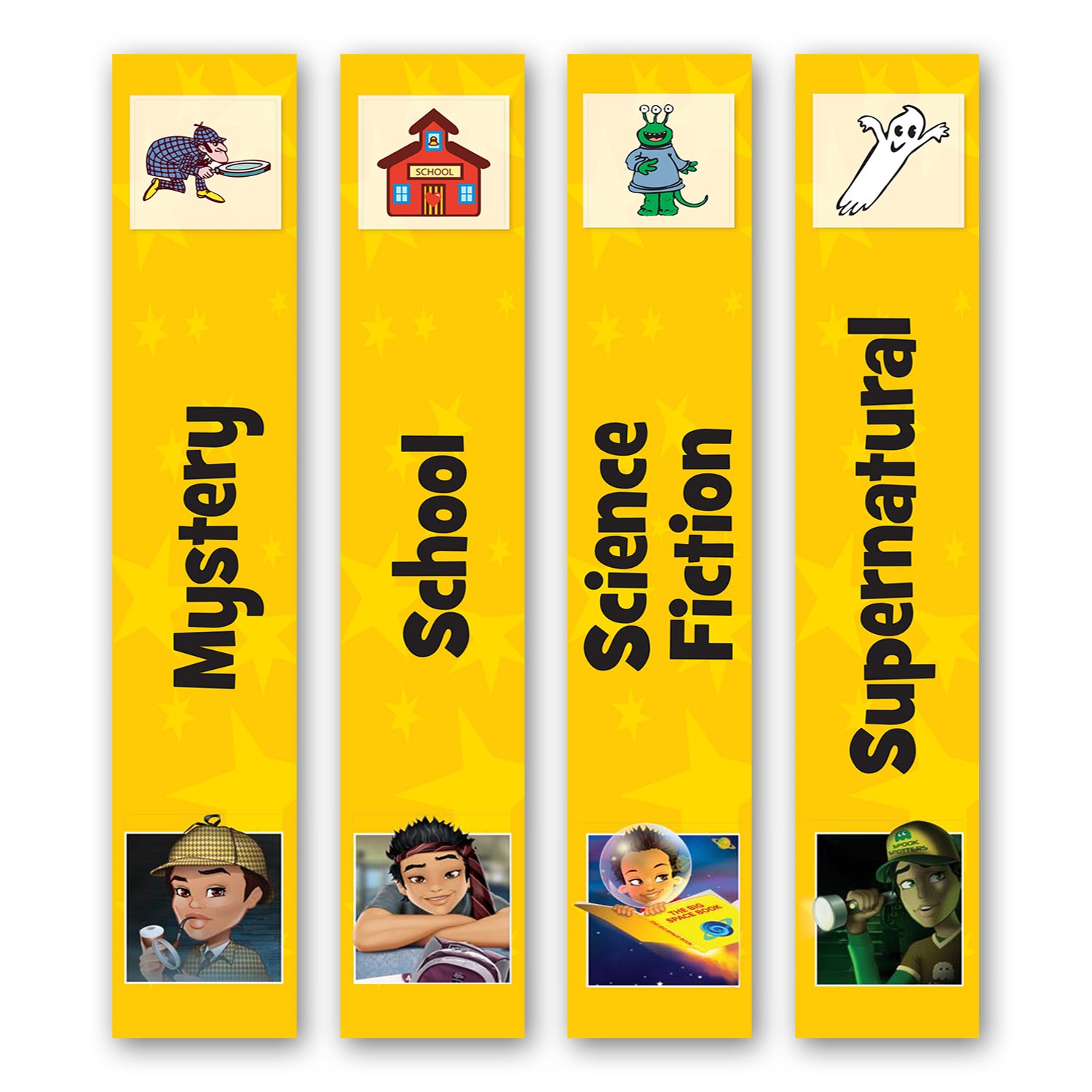 Junior Genre Slimline Sticky Back Signs 250mm h