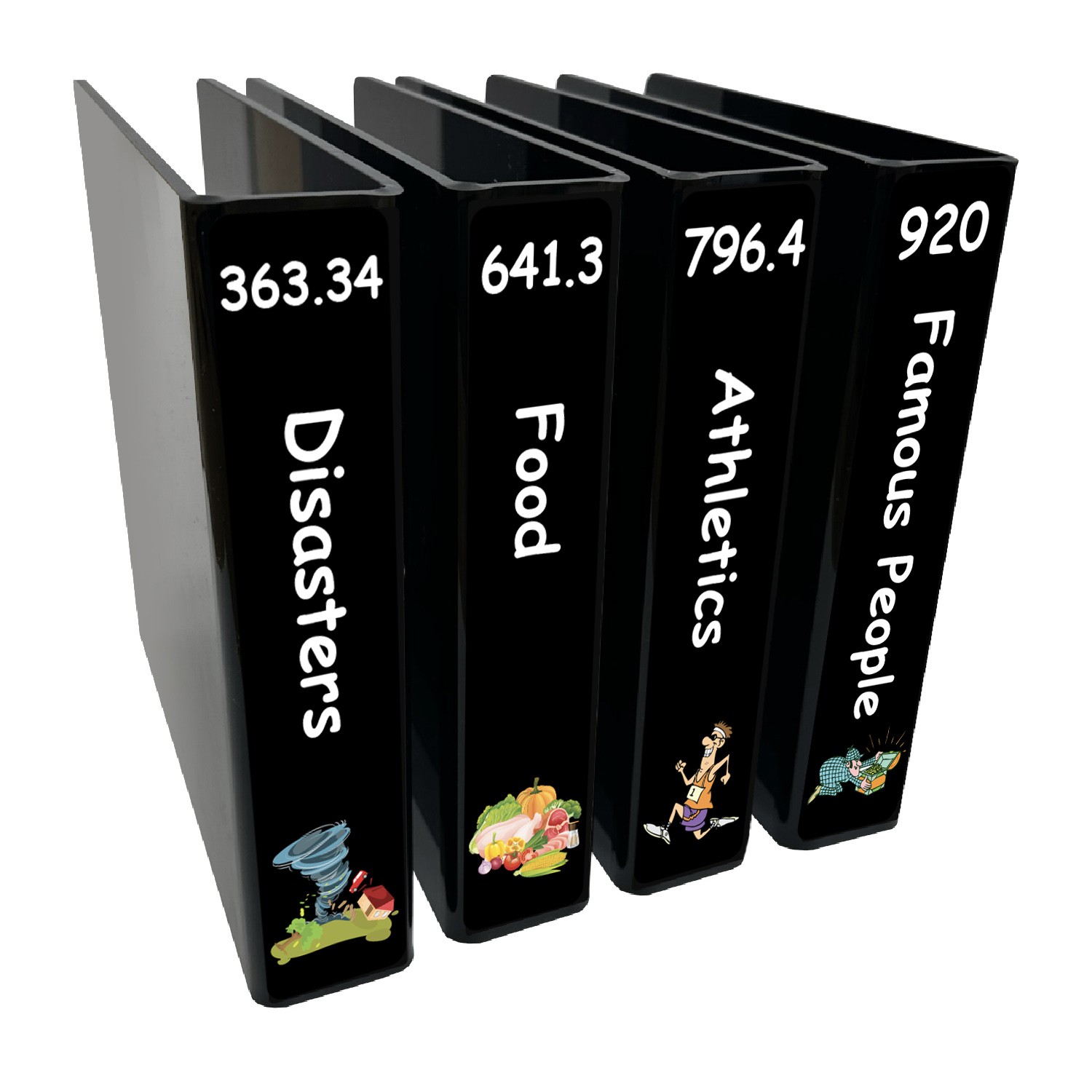 Junior Expanded Non Fiction Slimline Divider Pack Set 4 250mm x 250mm (Black)