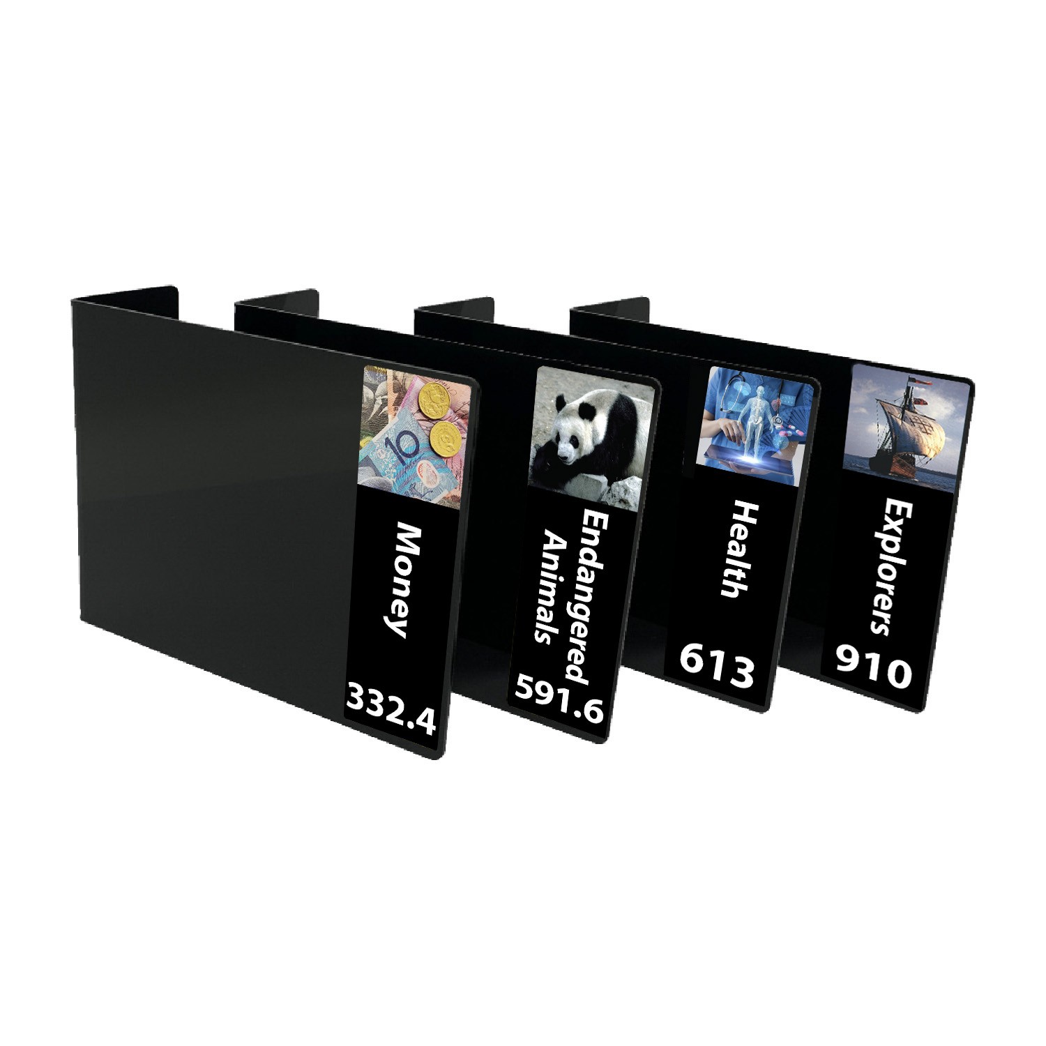 Senior Expanded Non Fiction Acrylic Collection Divider Pack Set 4 (Black)