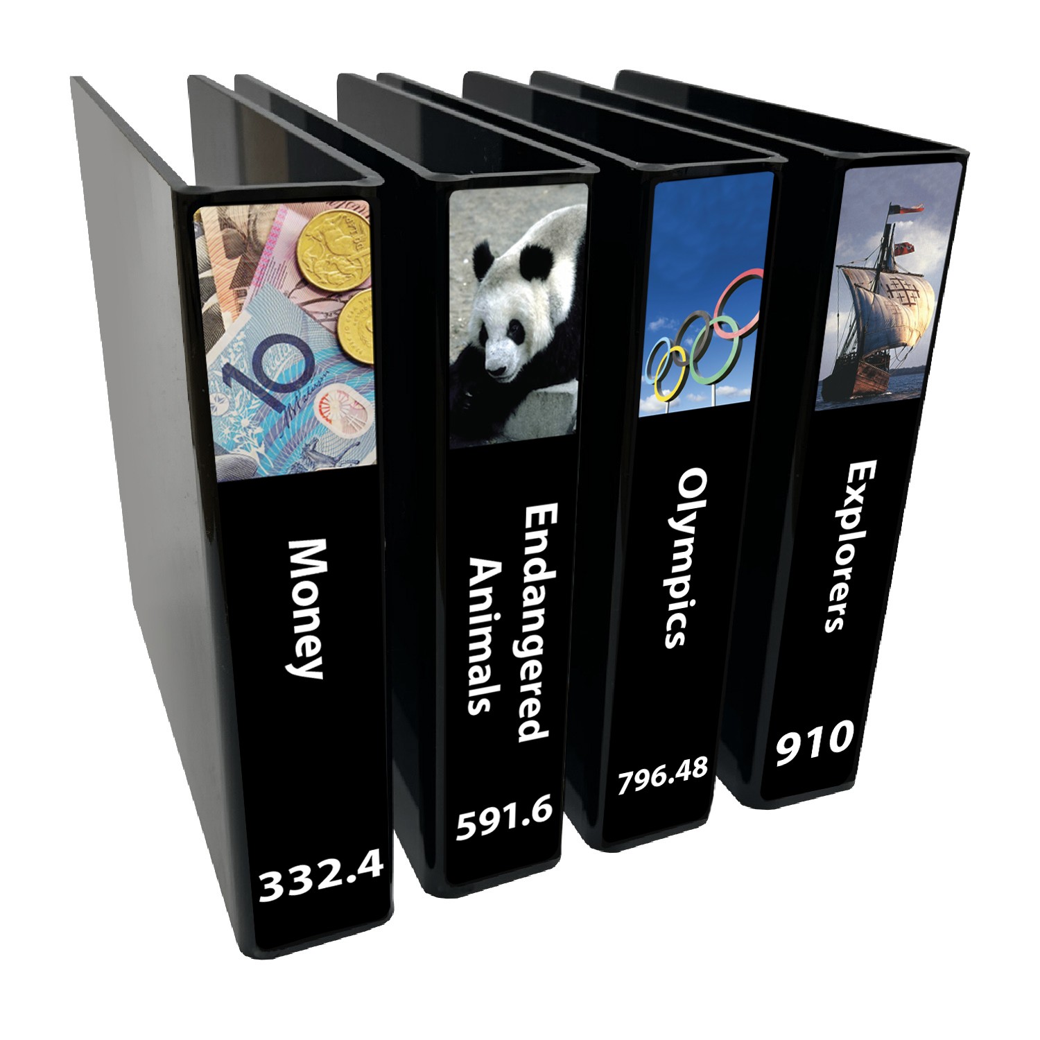 Senior Expanded Non Fiction Slimline Divider Pack Set 4 200mm (Black)