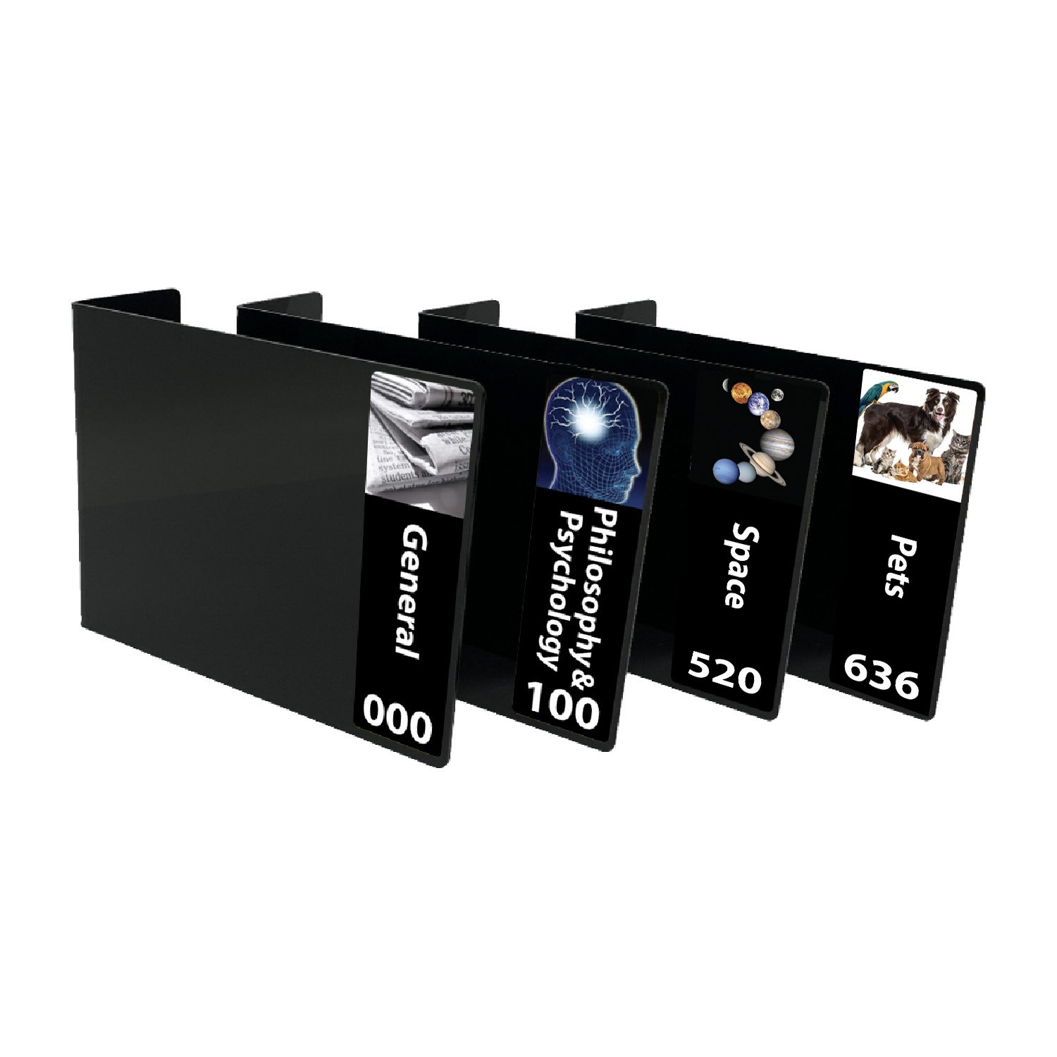 Senior Expanded Non Fiction Acrylic Collection Divider Starter Pack (single-sided) (Black)