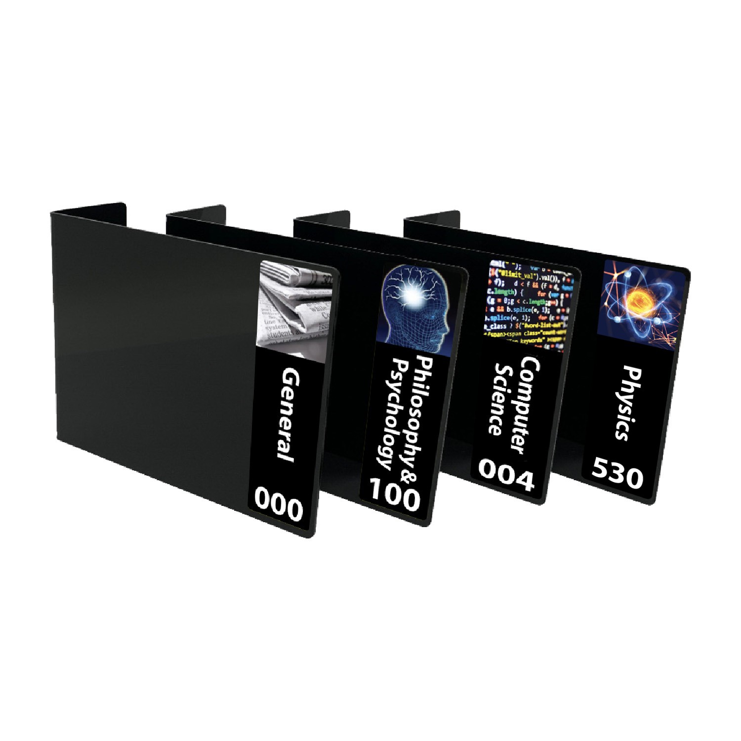 Senior Subjects Expanded Non Fiction Acrylic Collection Divider Starter Pack (single-sided) (Black)