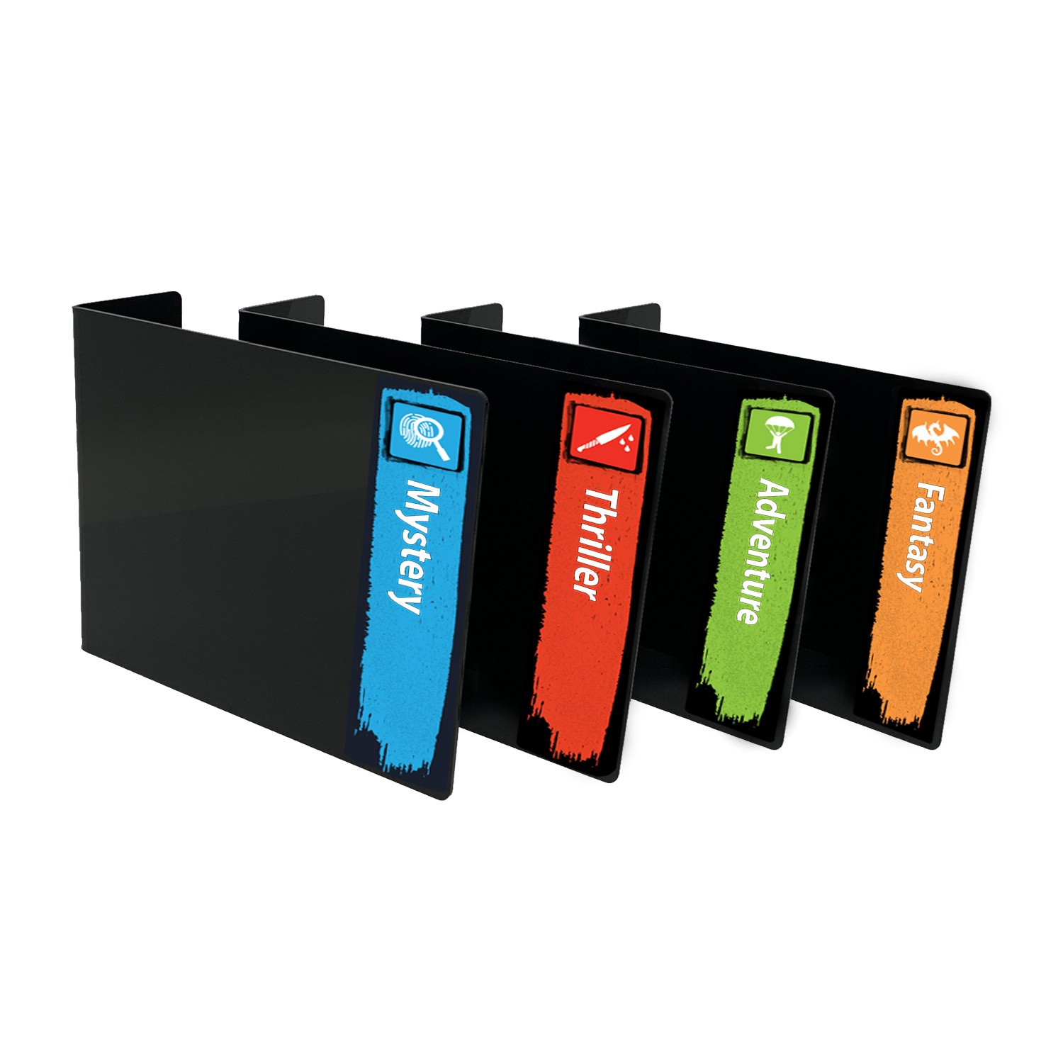Icon Genre Acrylic Collection Divider Starter Pack (double-sided) (Black)