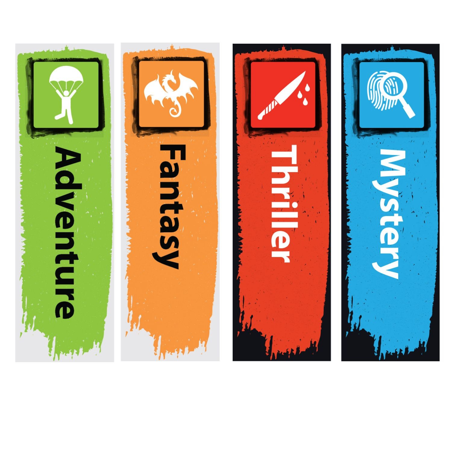 Icon Genre Sticky Back Signs (Design 1) (Custom Selection)