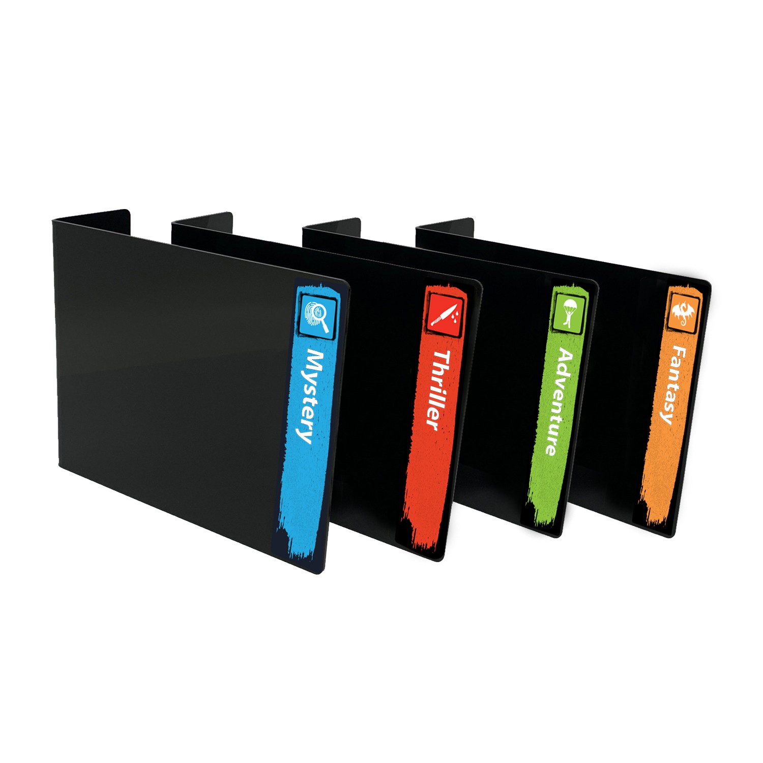 Mini Icon Genre Acrylic Collection Divider Starter Pack (double-sided) (Black)