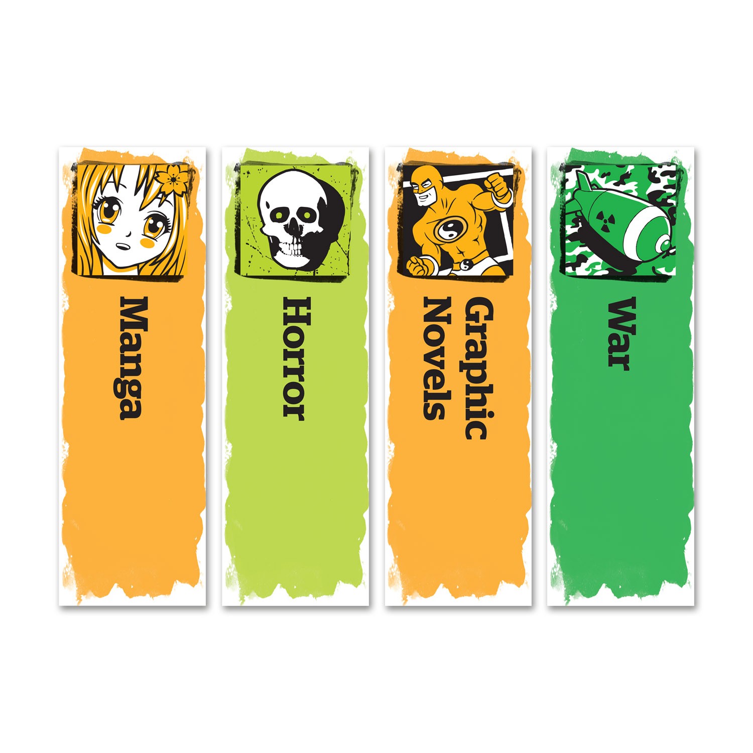 Senior Genre Shelf Divider Signs 200mm (Custom Wording)