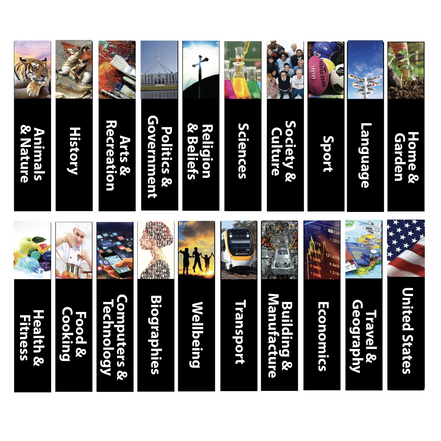 Senior Non Fiction Genre Slim Sticky Back Signs