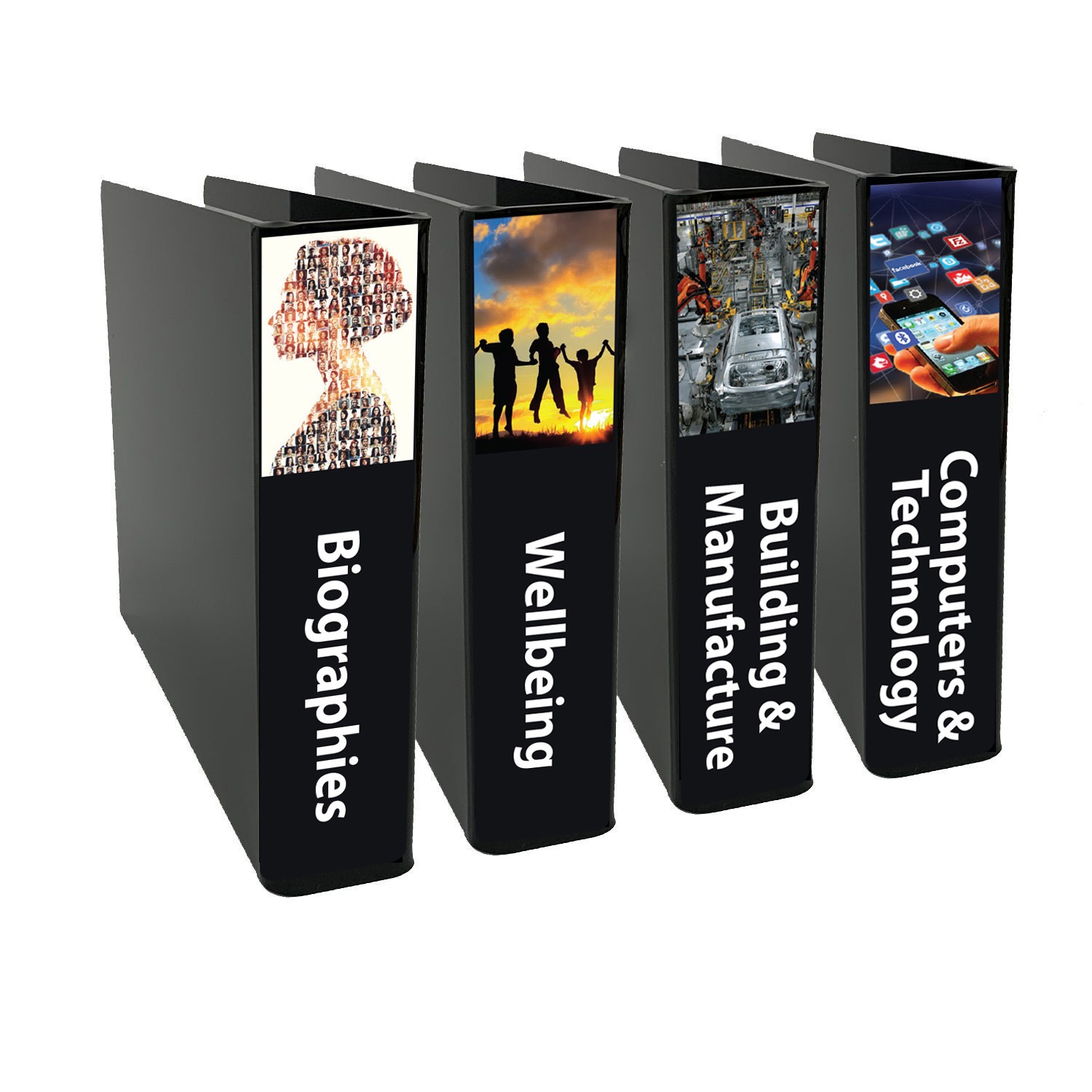 Senior Non Fiction Genre Slimline Divider Starter Pack 250mm x 250mm (Black)