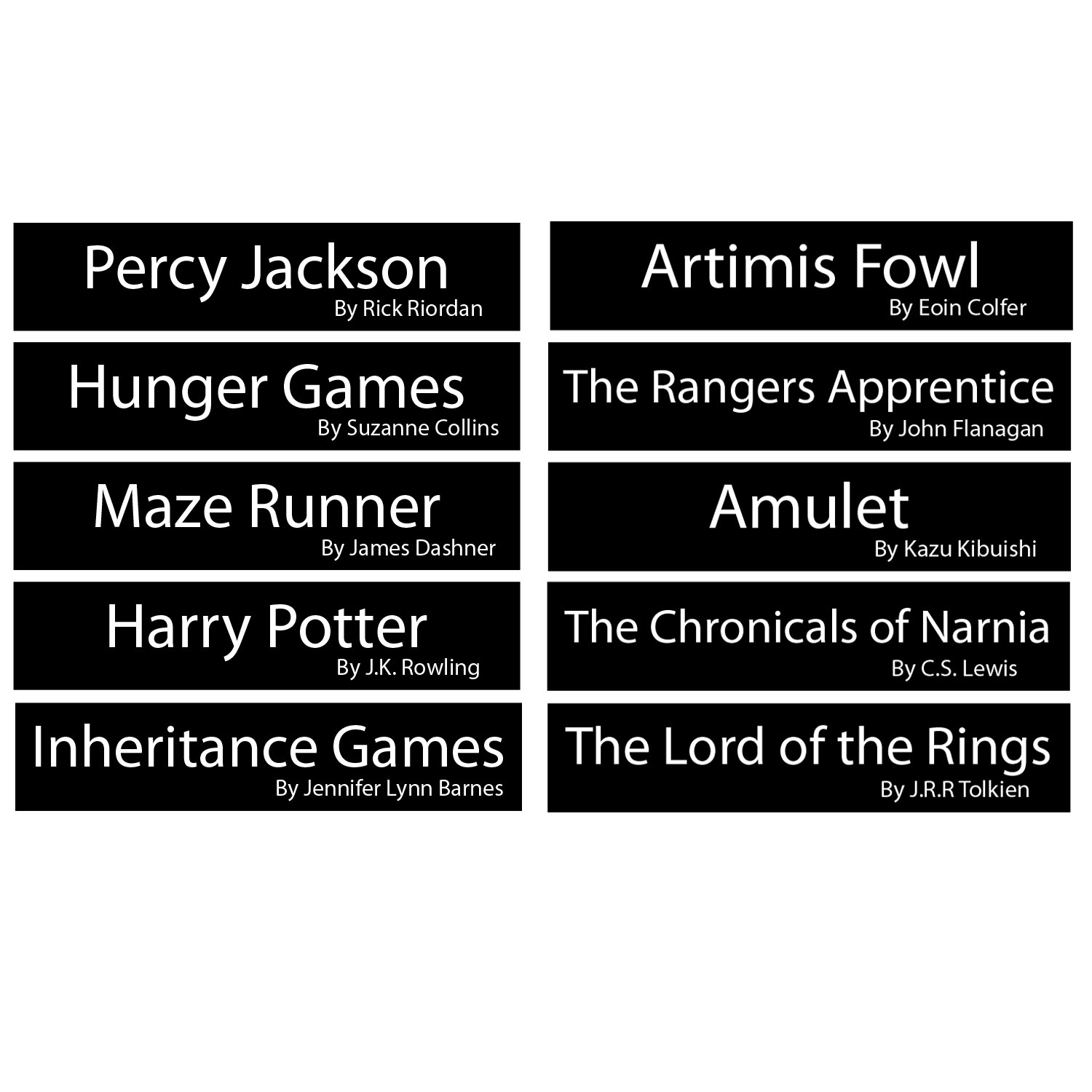 Senior Series Set 1 Front Facing Stickers (Text Only)