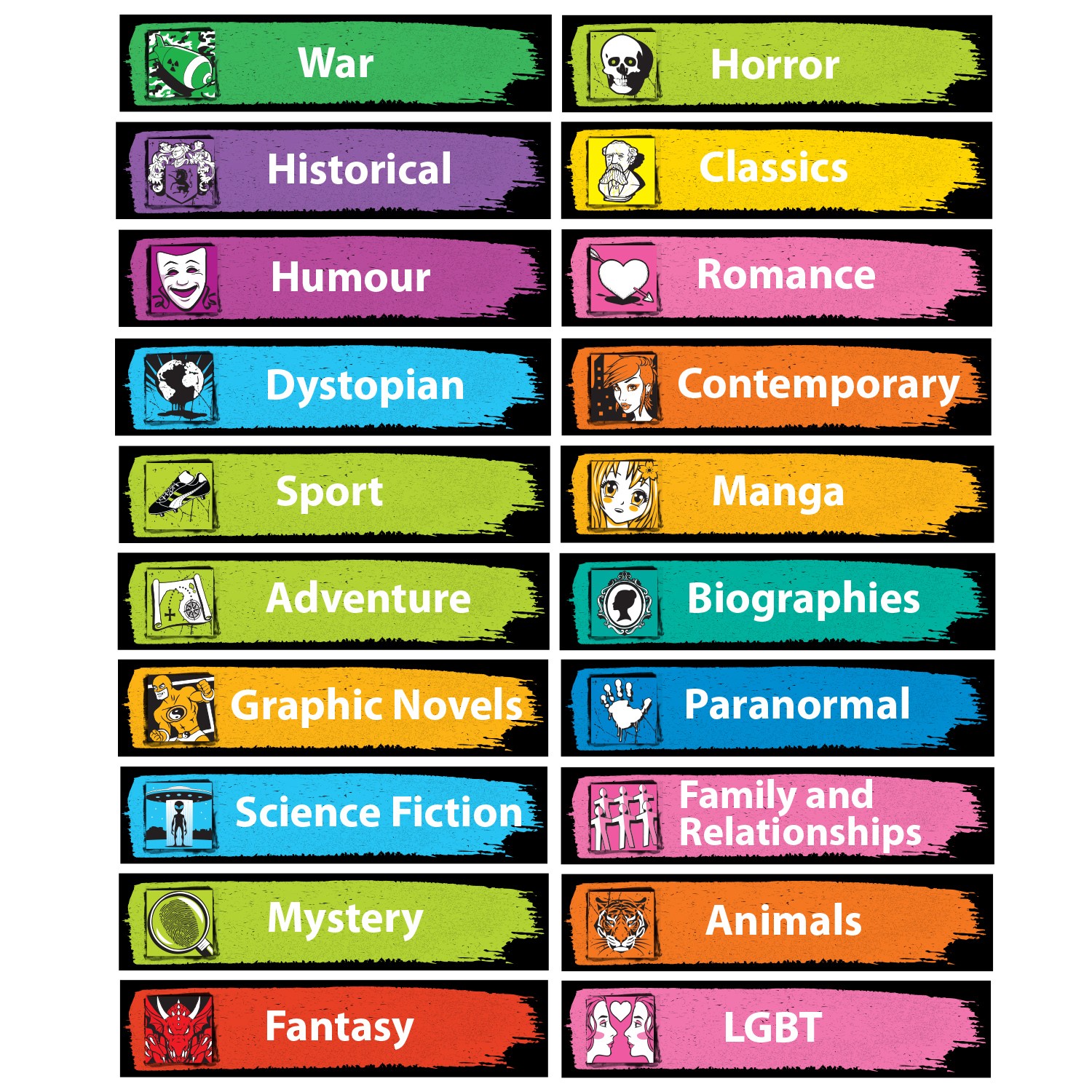 Senior Genre Front Facing Stickers